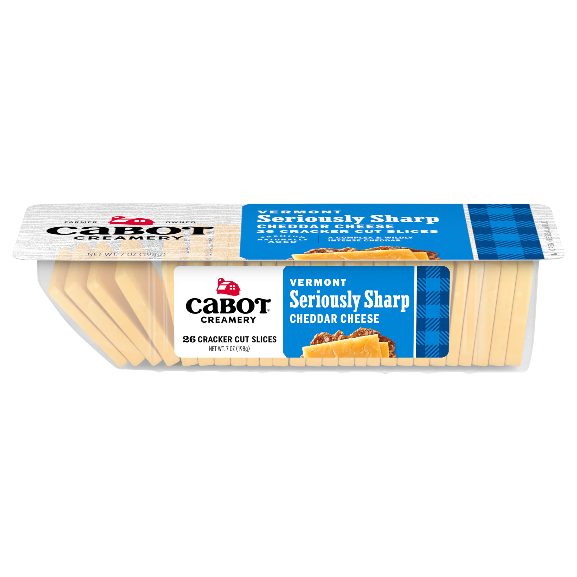 Cheese Slices, Cheddar, Vermont, Seriously Sharp