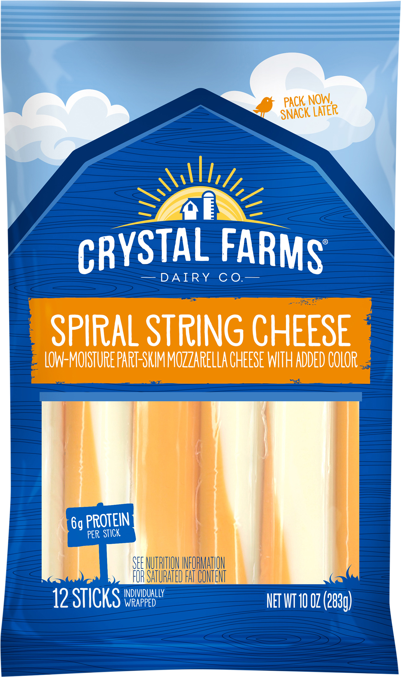 String Cheese, Part-Skim, Mozzarella, Low-Moisture, Spiral