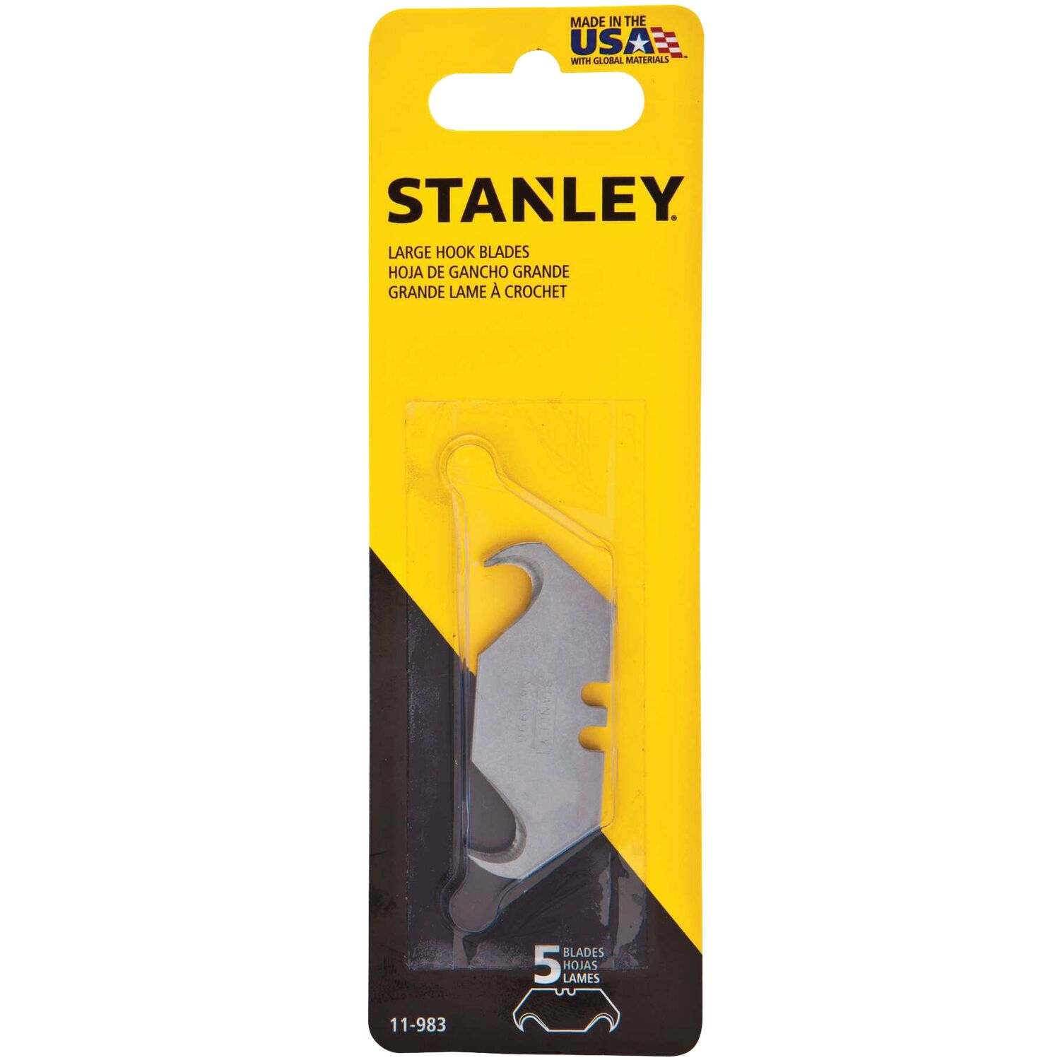 STANLEY 5pk Hook Utility Knife Blades