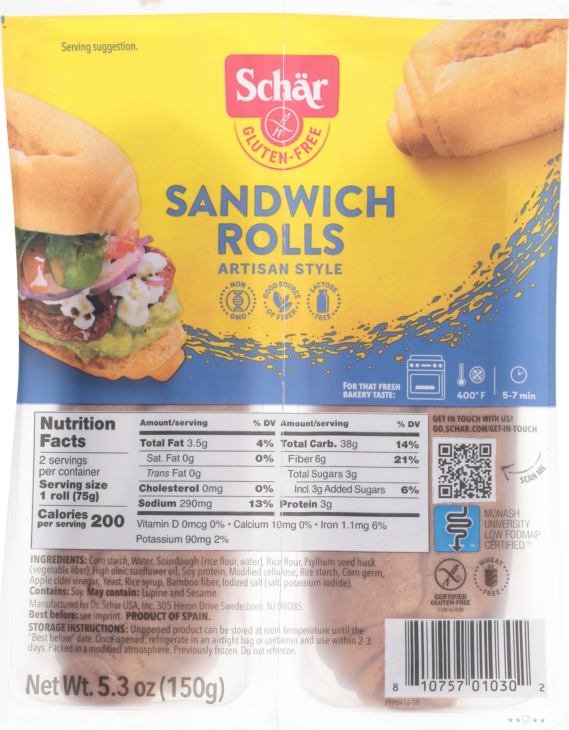 Sandwich Rolls, Gluten Free, Artisan Style