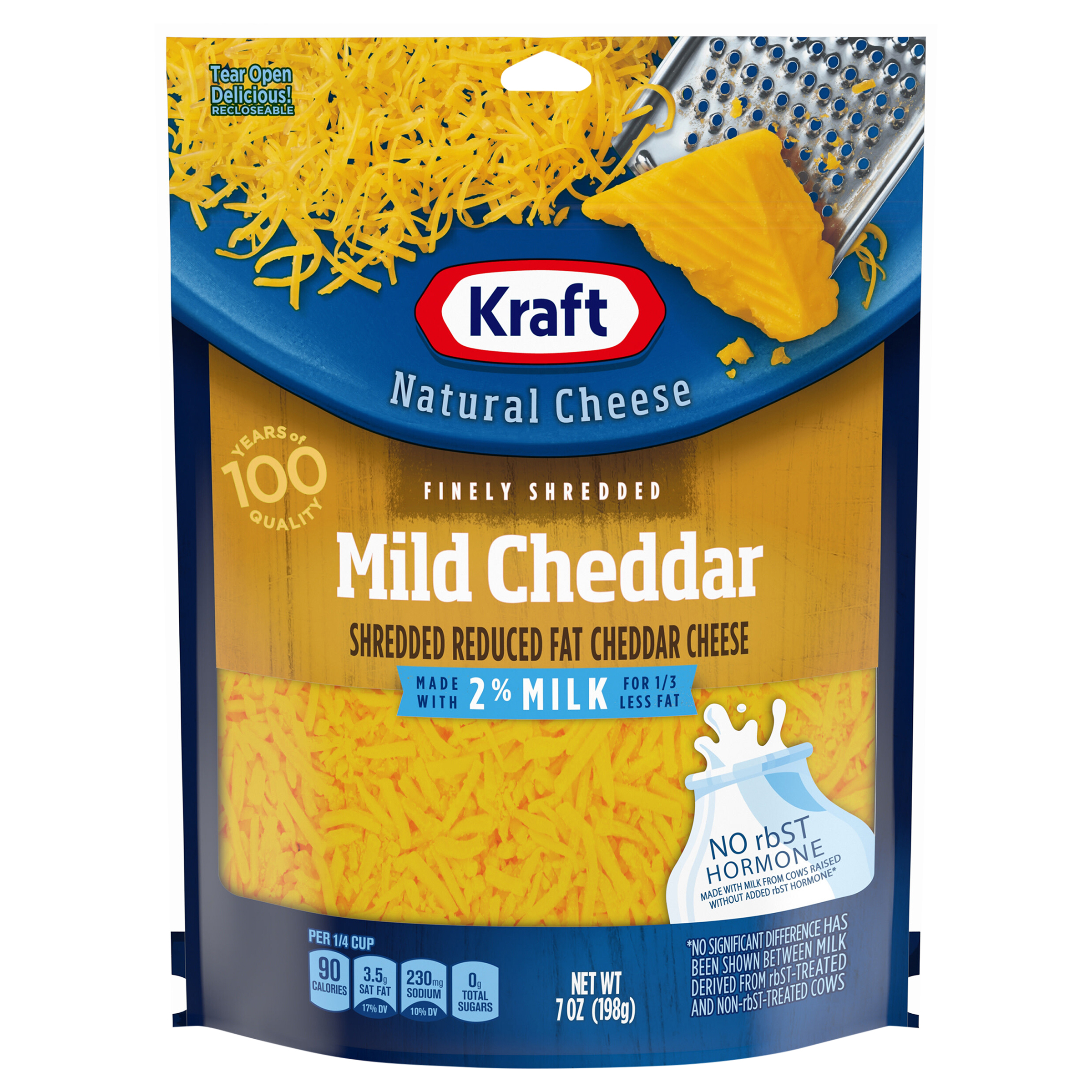 Finely Shredded Cheese, Reduced Fat, Mild Cheddar