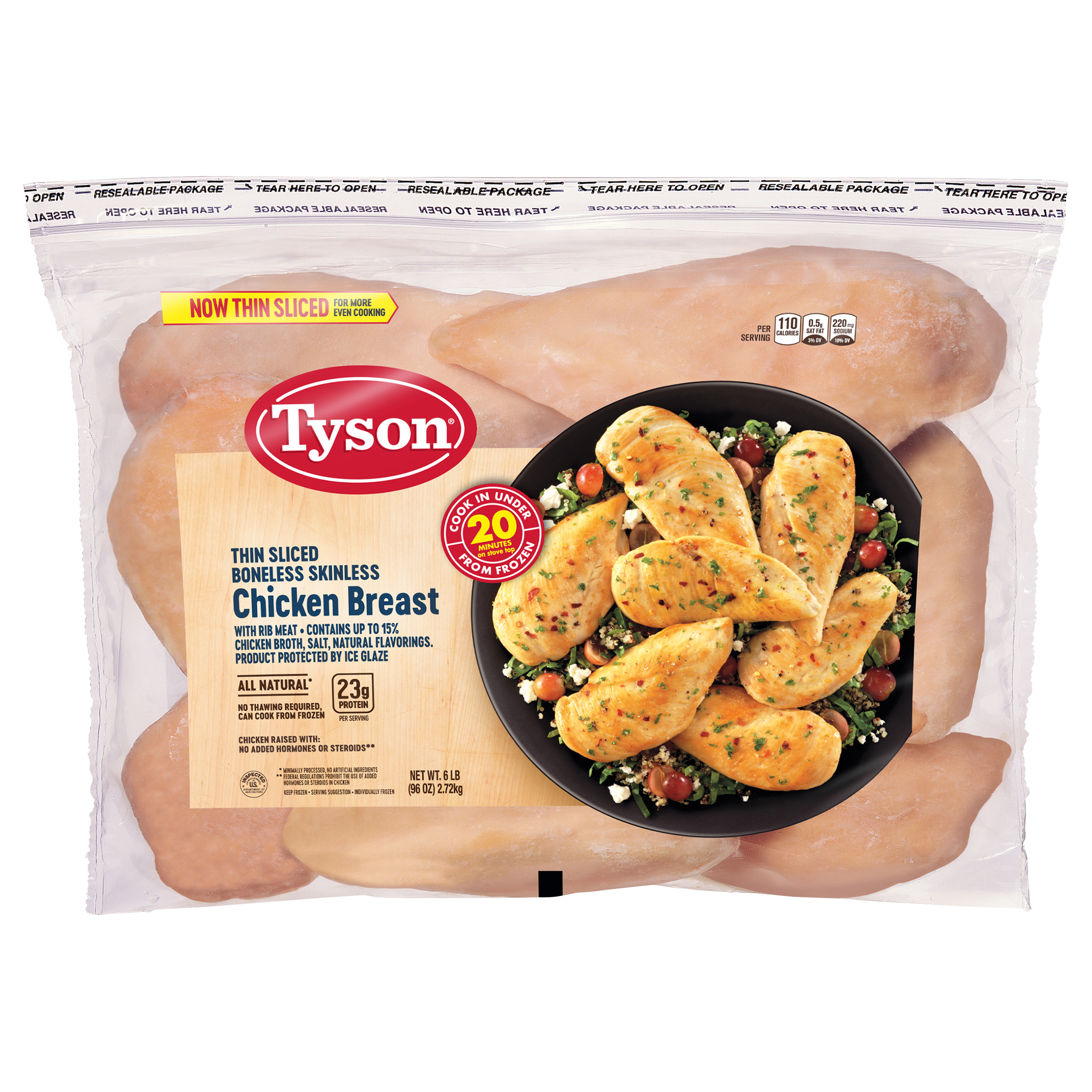 Chicken Breast, Boneless, Skinless, Thin Sliced