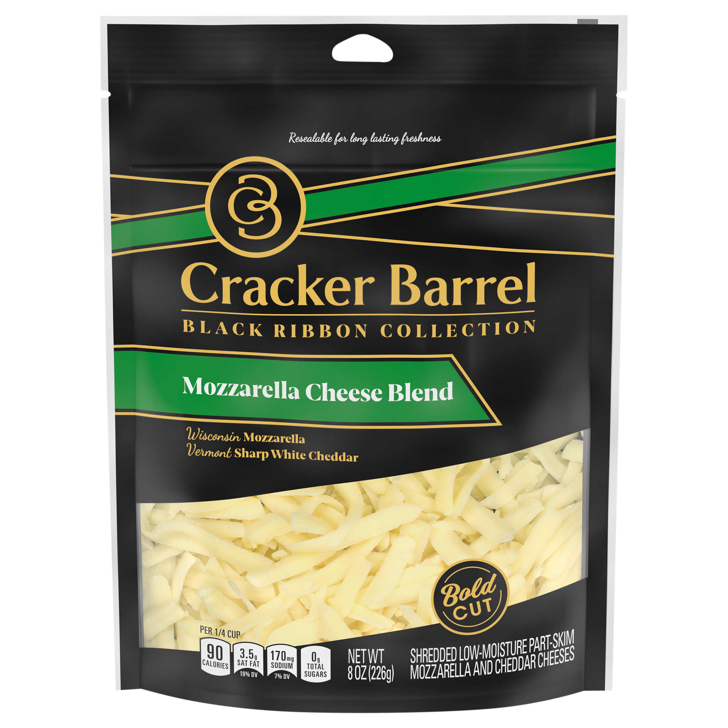 Shredded Cheese, Mozzarella Cheese Blend, Bold Cut
