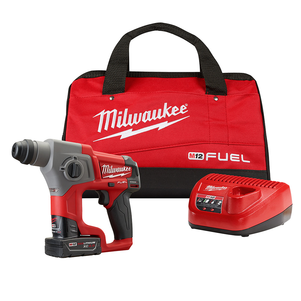 White Cap Milwaukee 5 8 M12 Fuel Sds Plus Rotary Hammer Kit