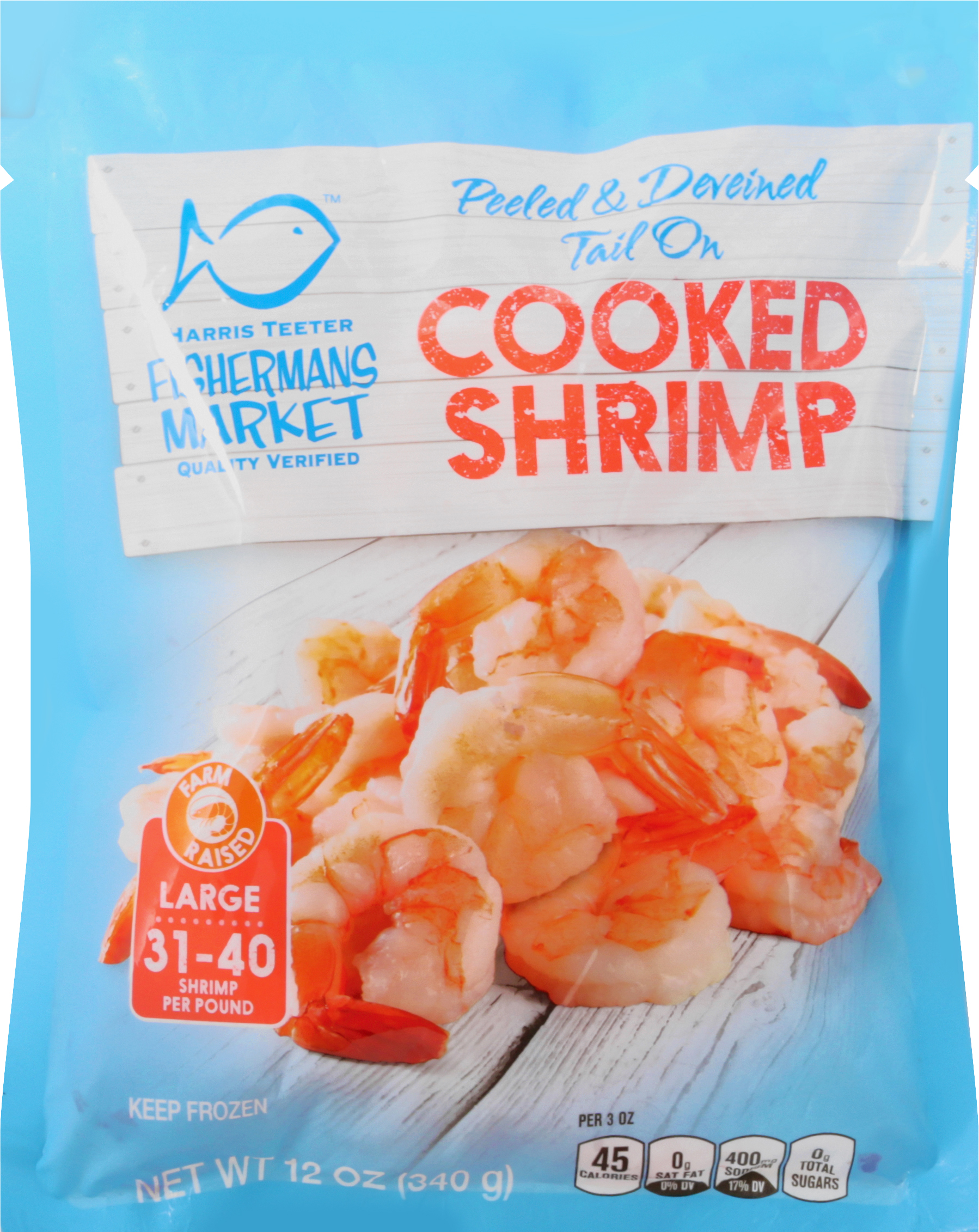 Cooked Shrimp, Peeled & Deveined Tail On, Large