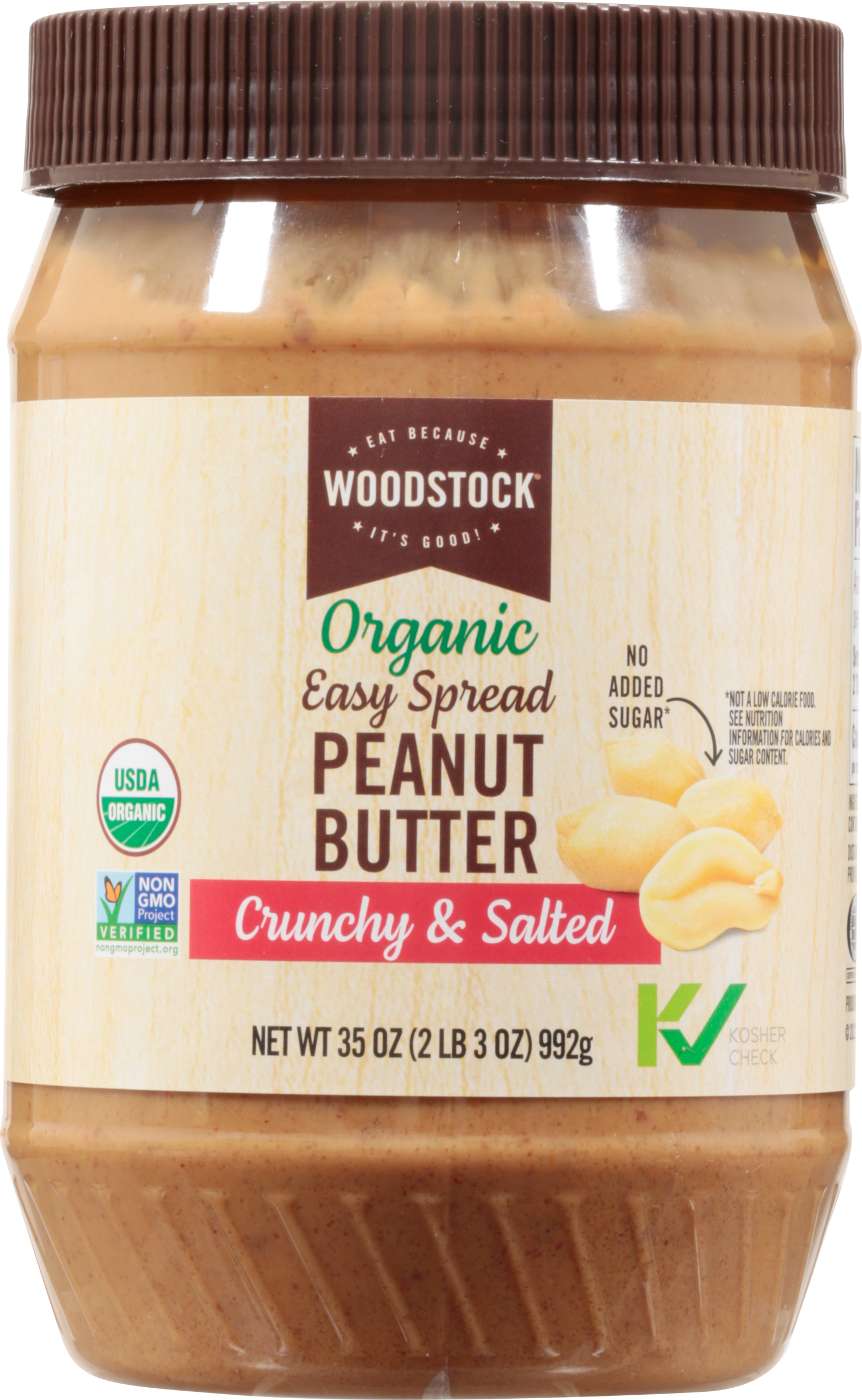Peanut Butter, Organic, Easy Spread, Crunchy & Salted