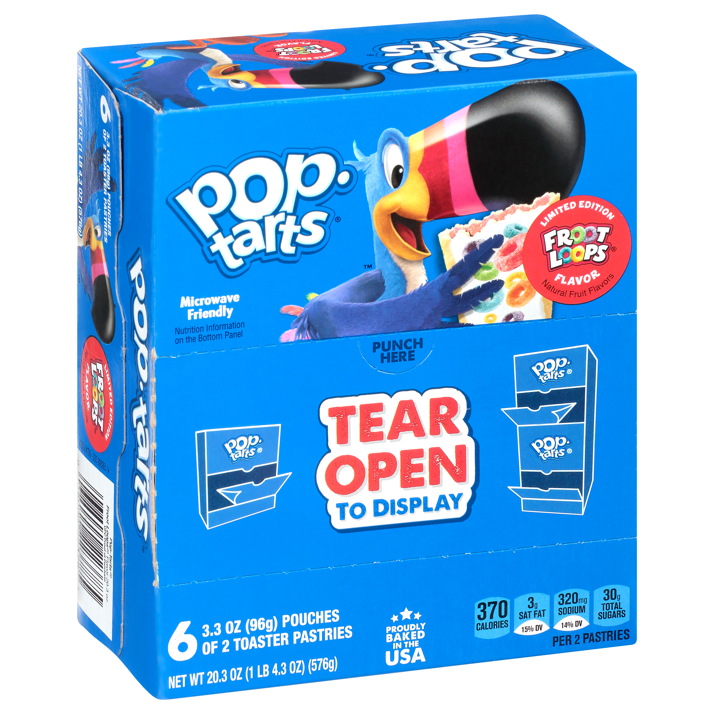 Pop-tarts Froot Loops Flavor Toaster Pastries 6 - 3.3 Oz Pouches