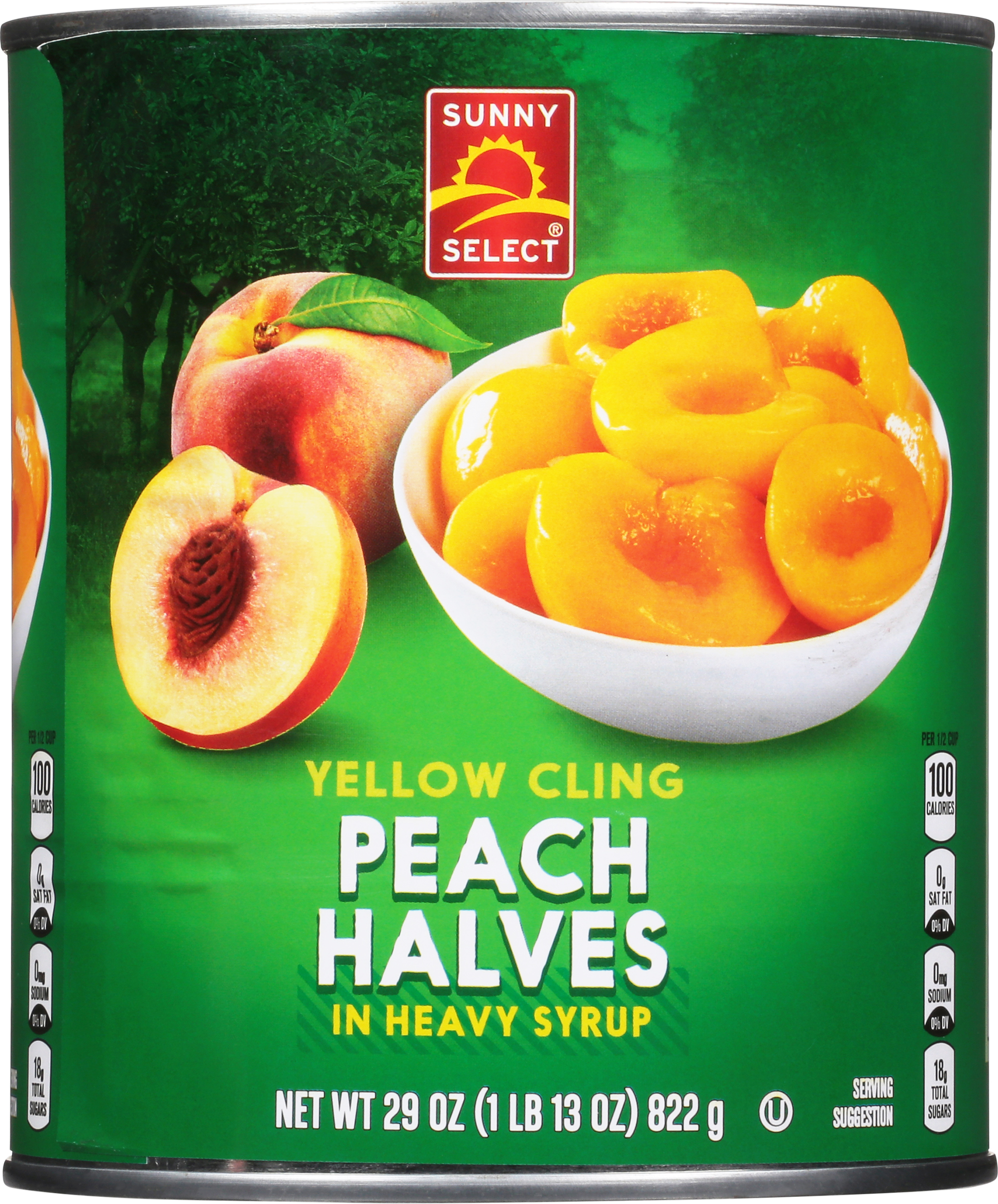 Peach Halves in Heavy Syrup, Yellow Cling