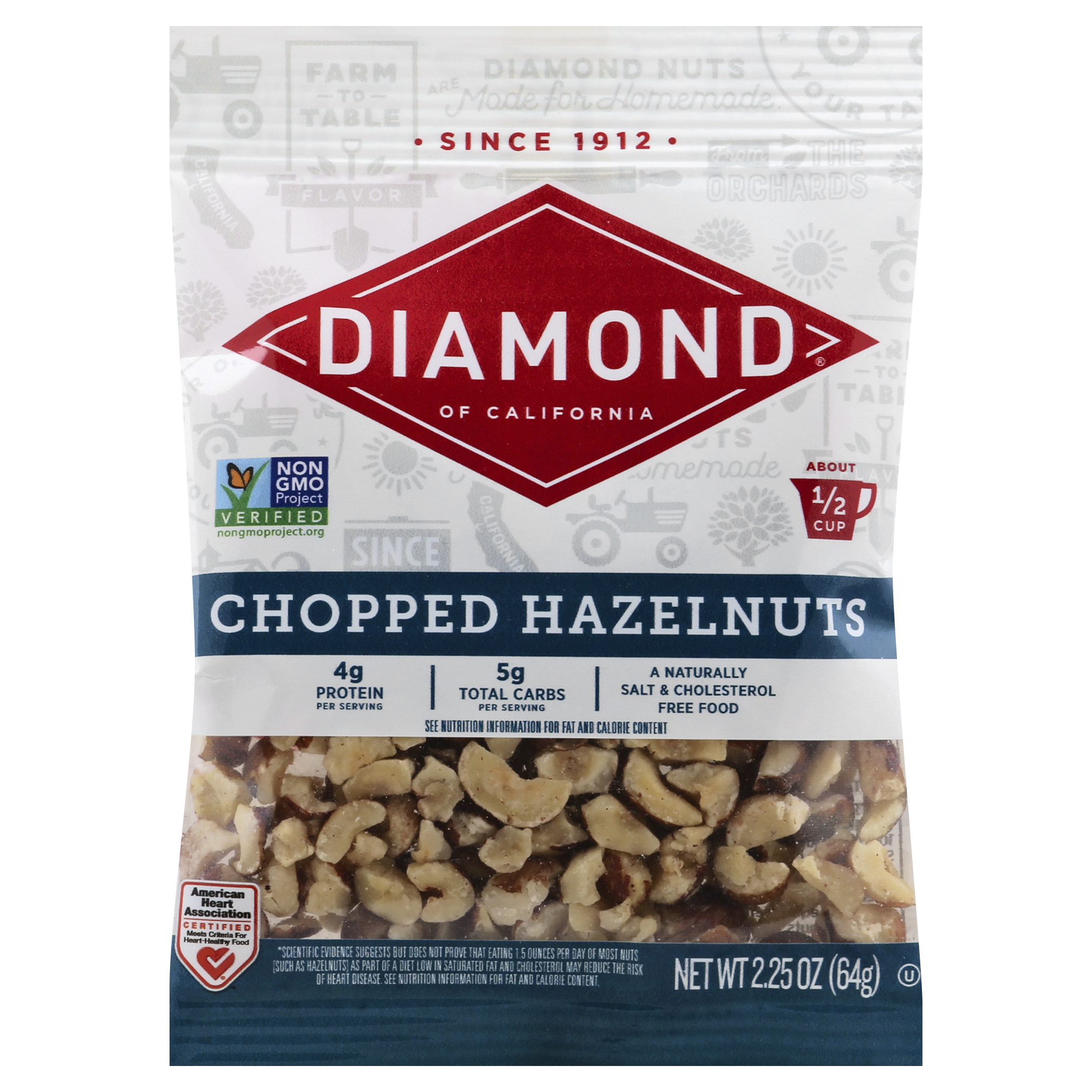 Diamond Chopped Hazelnuts 2.25 Oz