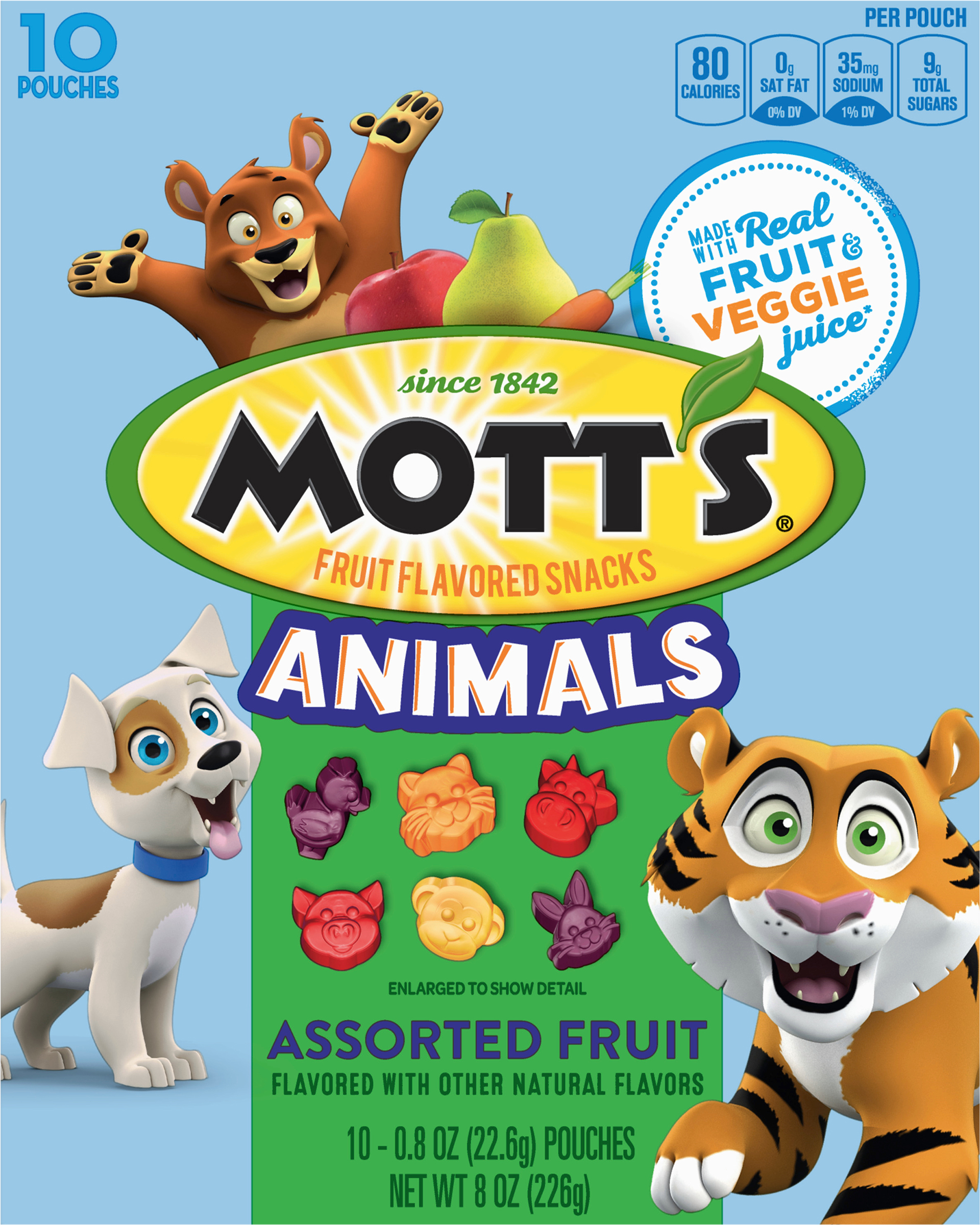 Fruit Flavored Snacks, Assorted Fruit, Animals