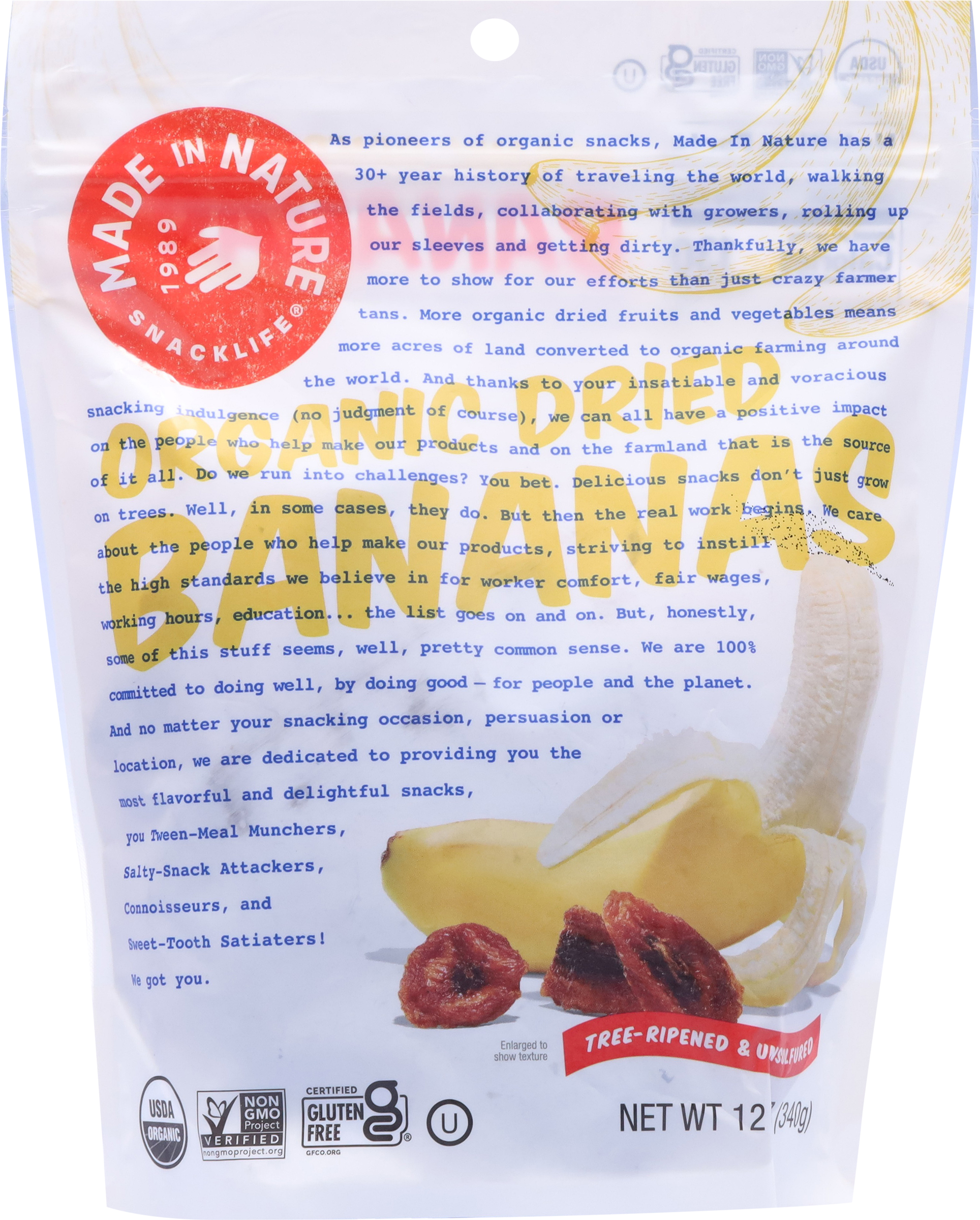 Dried Bananas, Organic