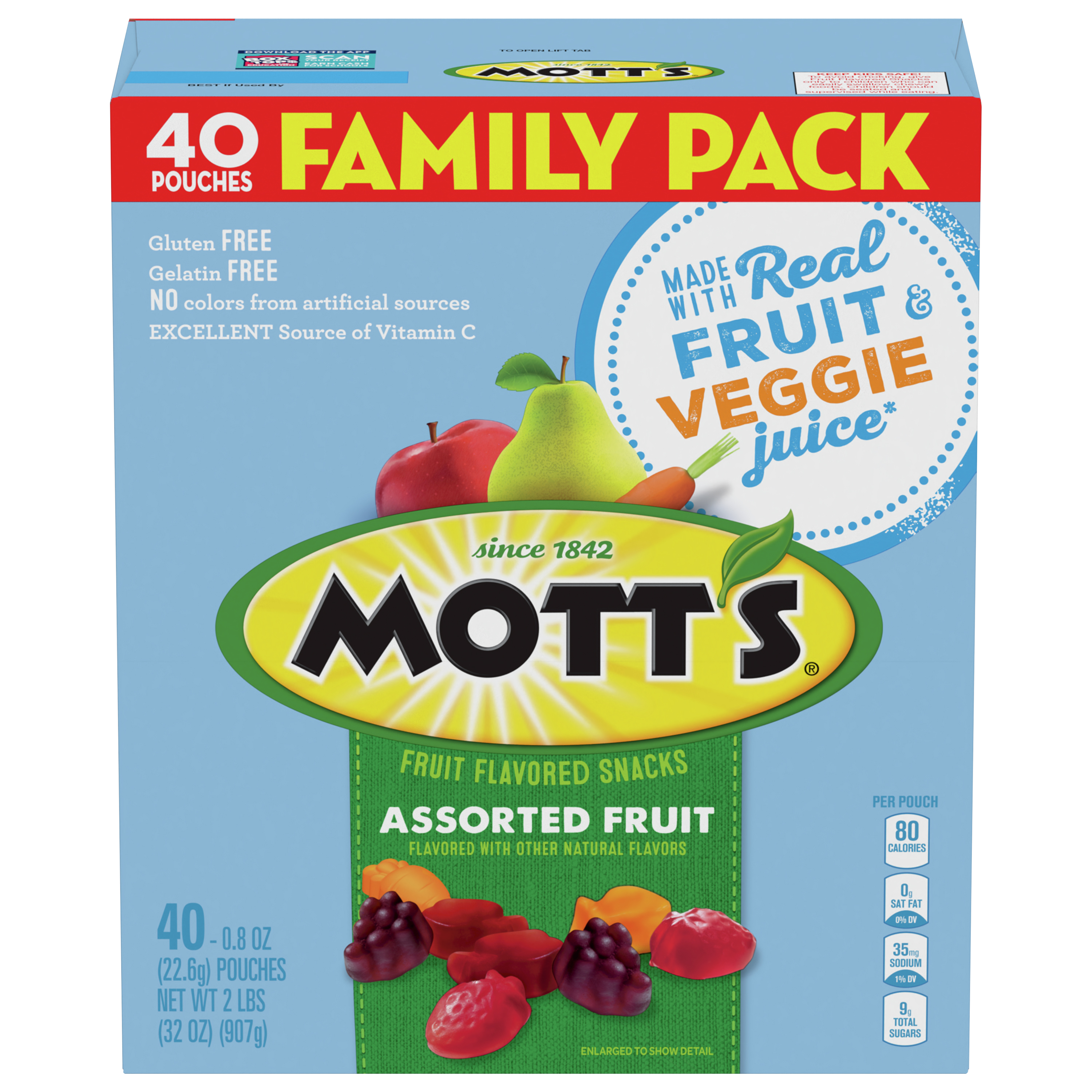 Fruit Flavored Snacks, Assorted Fruit, Family Pack