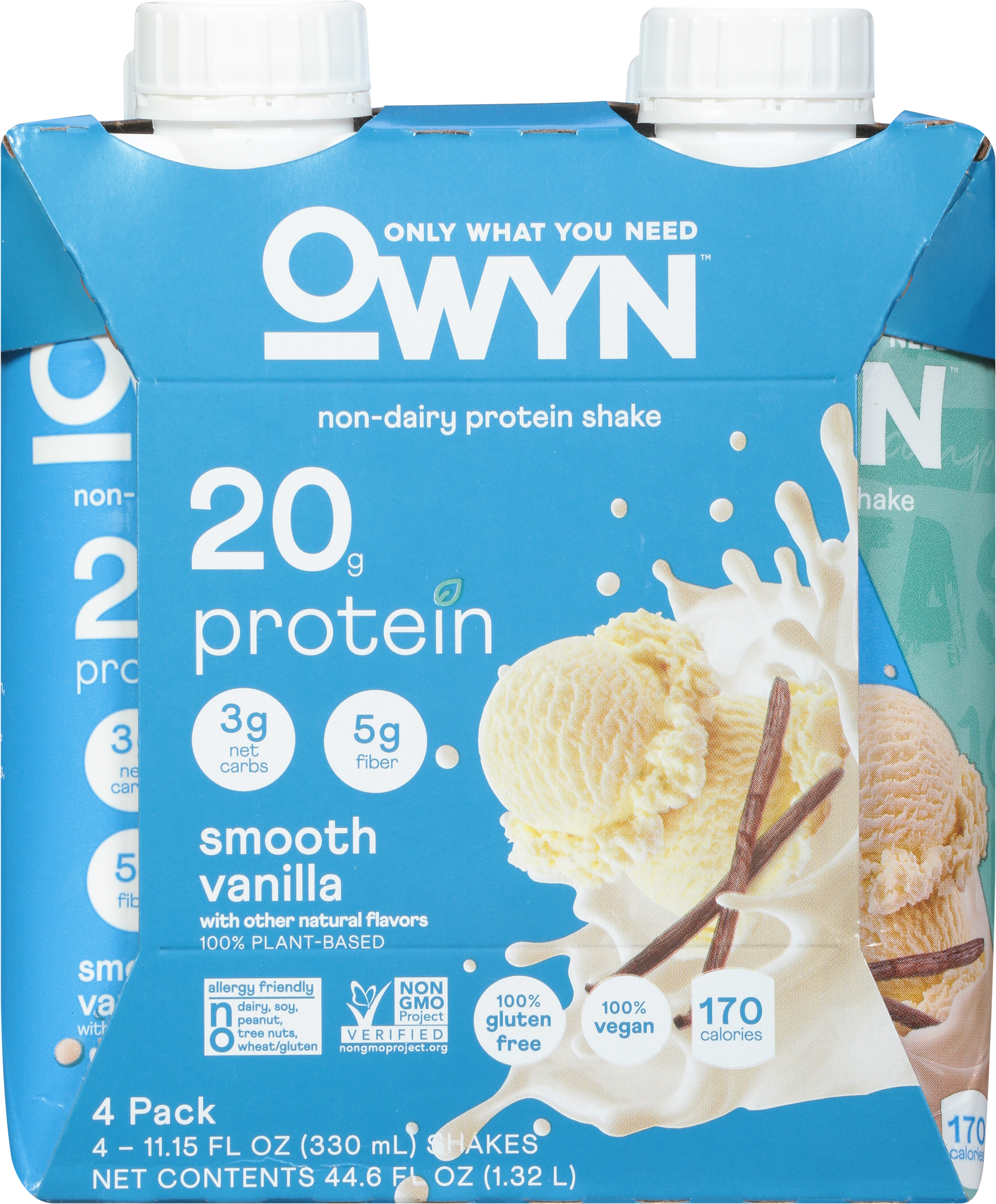 Protein Shake, Smooth Vanilla, Non-Dairy, 4 Pack