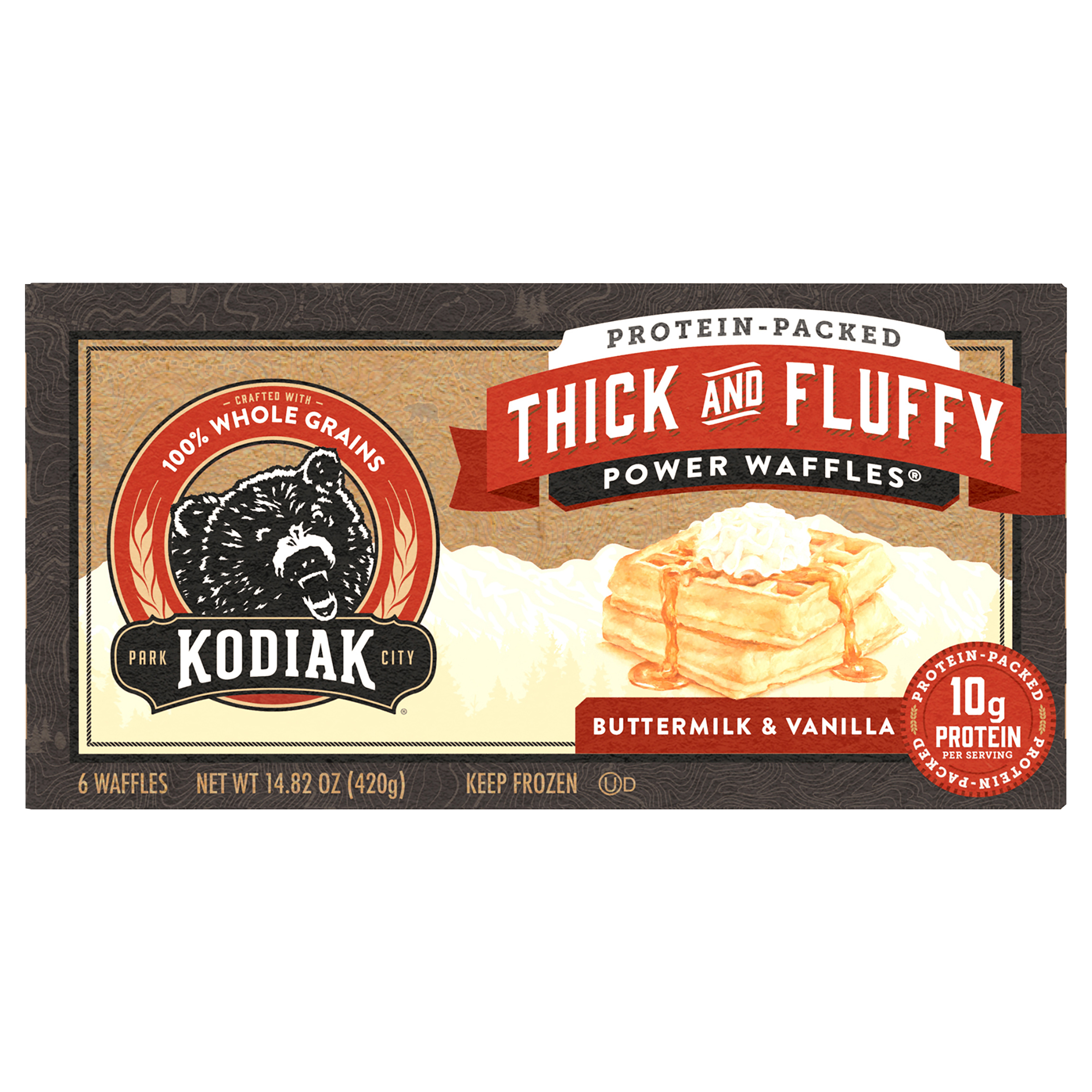 Power Waffles, Buttermilk & Vanilla, Thick and Fluffy, Protein-Packed