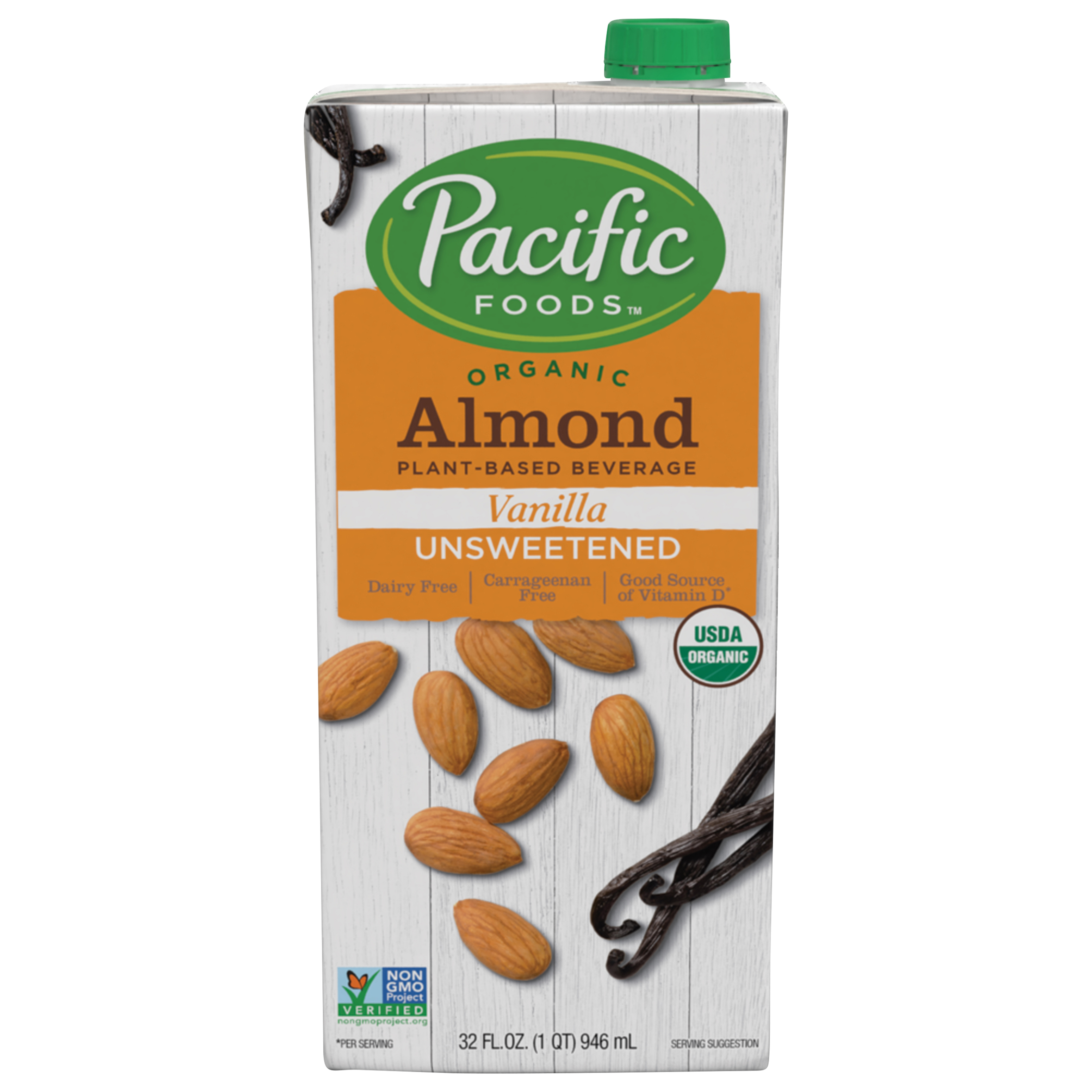 Pacific Foods Unsweetened Organic Almond Vanilla Plant-based Beverage 32 Oz