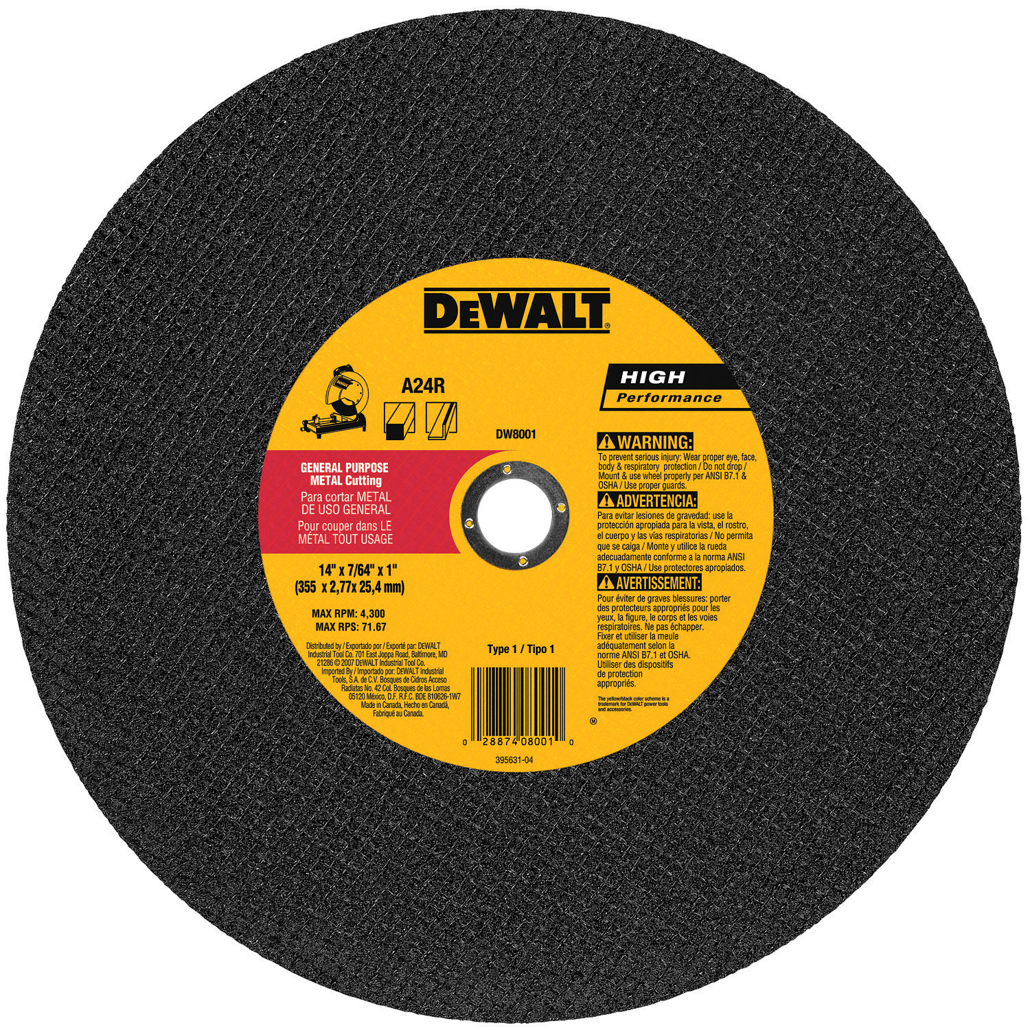 Dewalt Grinder DEWALT 14 Inch Chop Saw Wheel Fast Cutting Metal 
