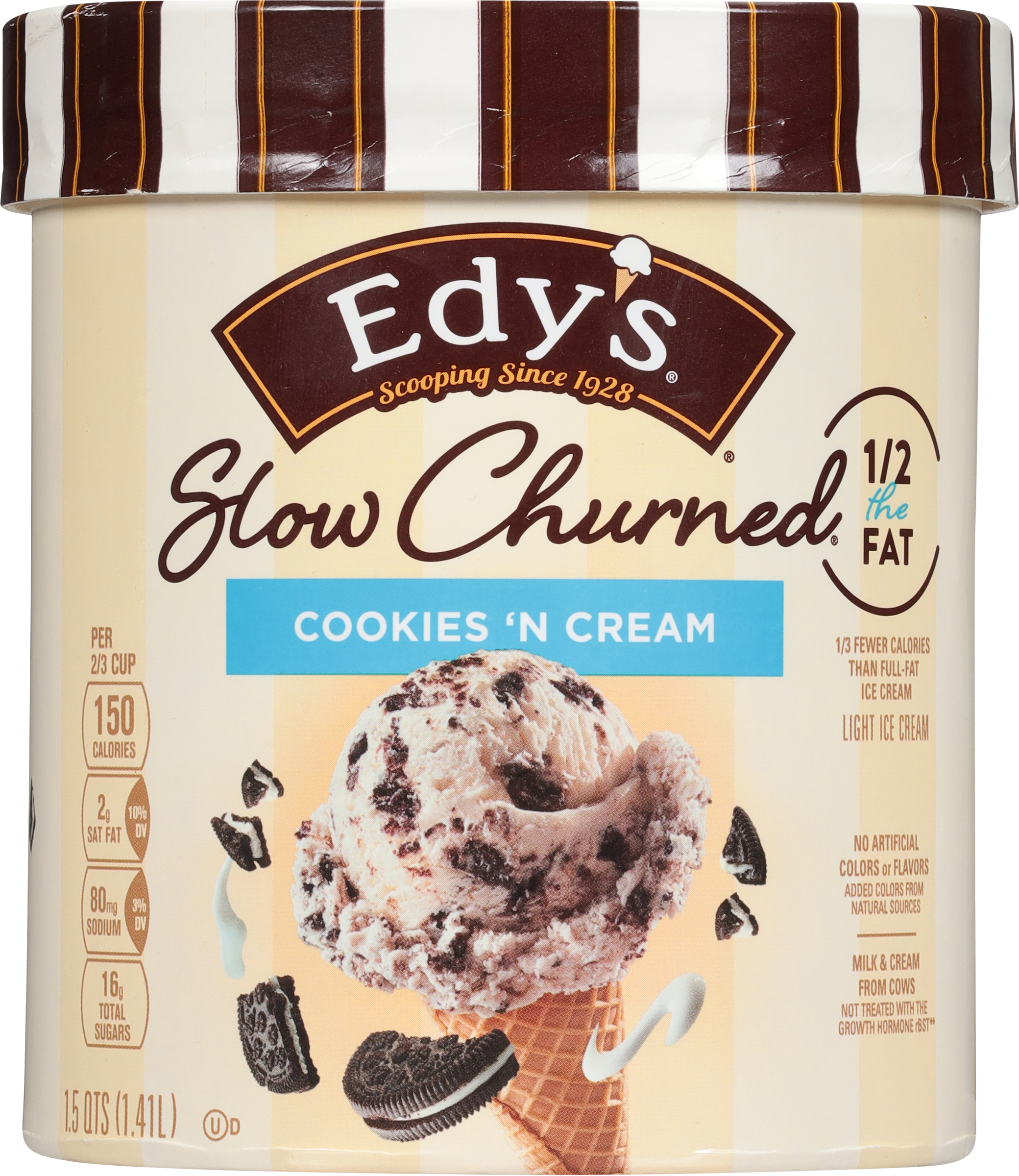 Ice Cream, Light, Cookies 'n Cream