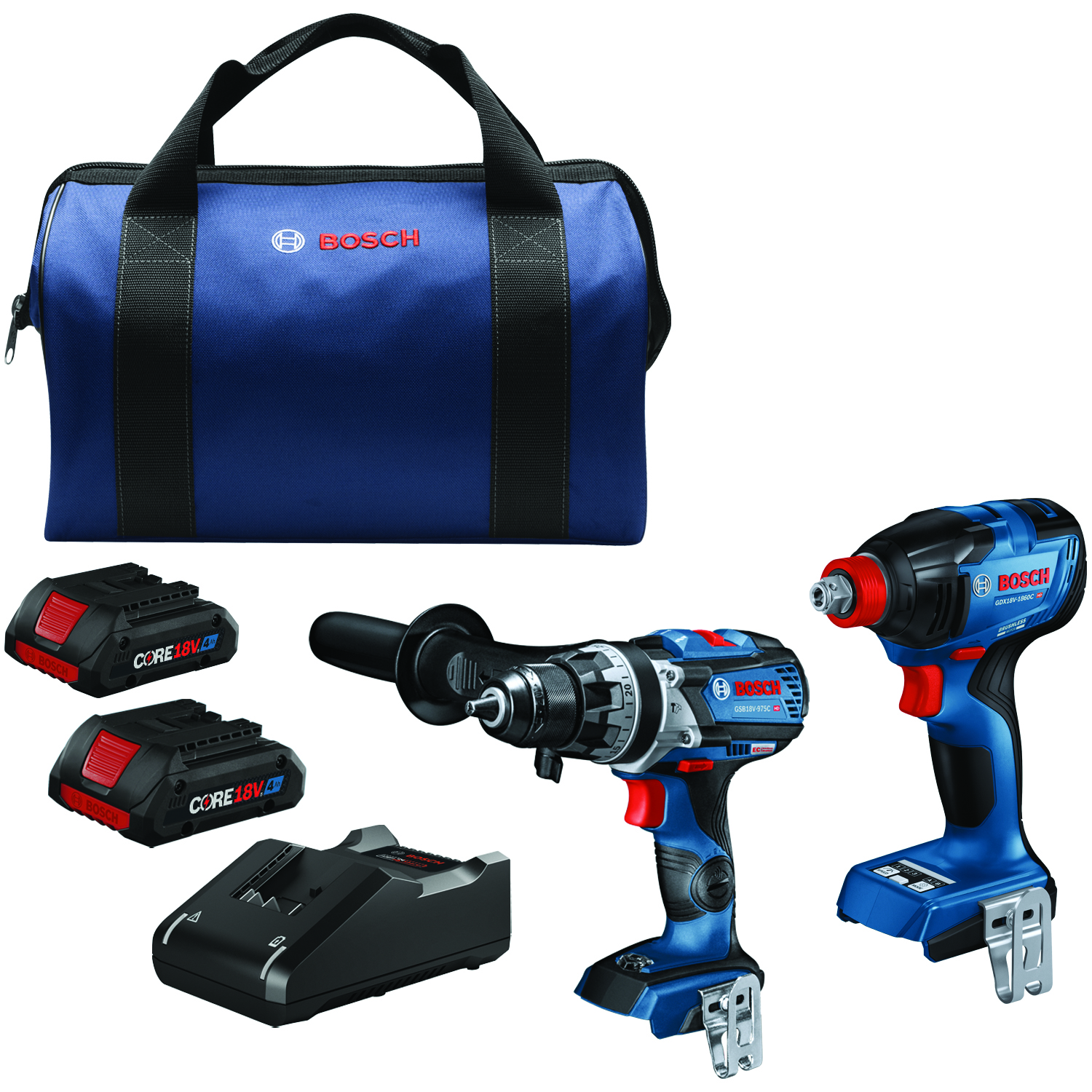 Bosch CLPK232-181 18V 2-Tool Combo Kit (Drill/Driver & Impact Driver) with  (2) 2.0 Ah Batteries - Power Tool Combo Packs 