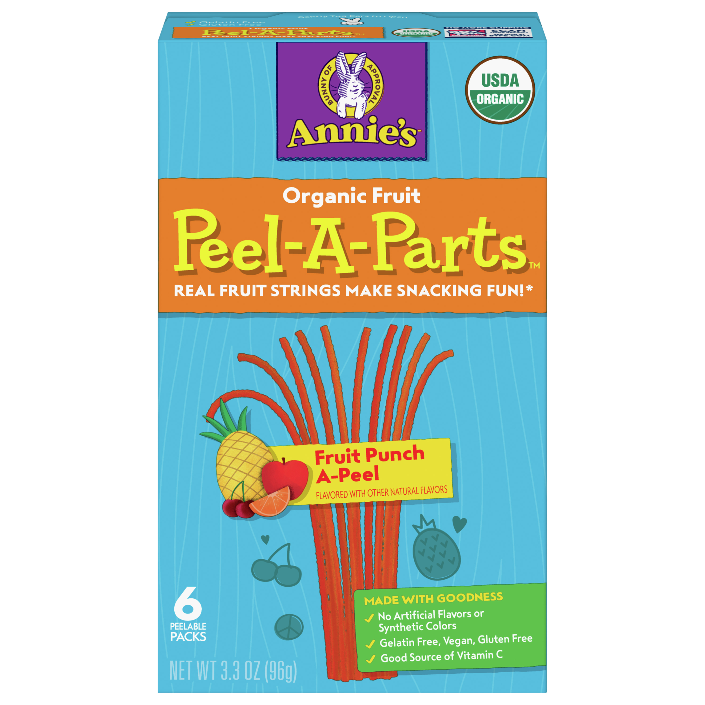 Peel-A-Parts, Organic, Fruit Punch, 6 Packs