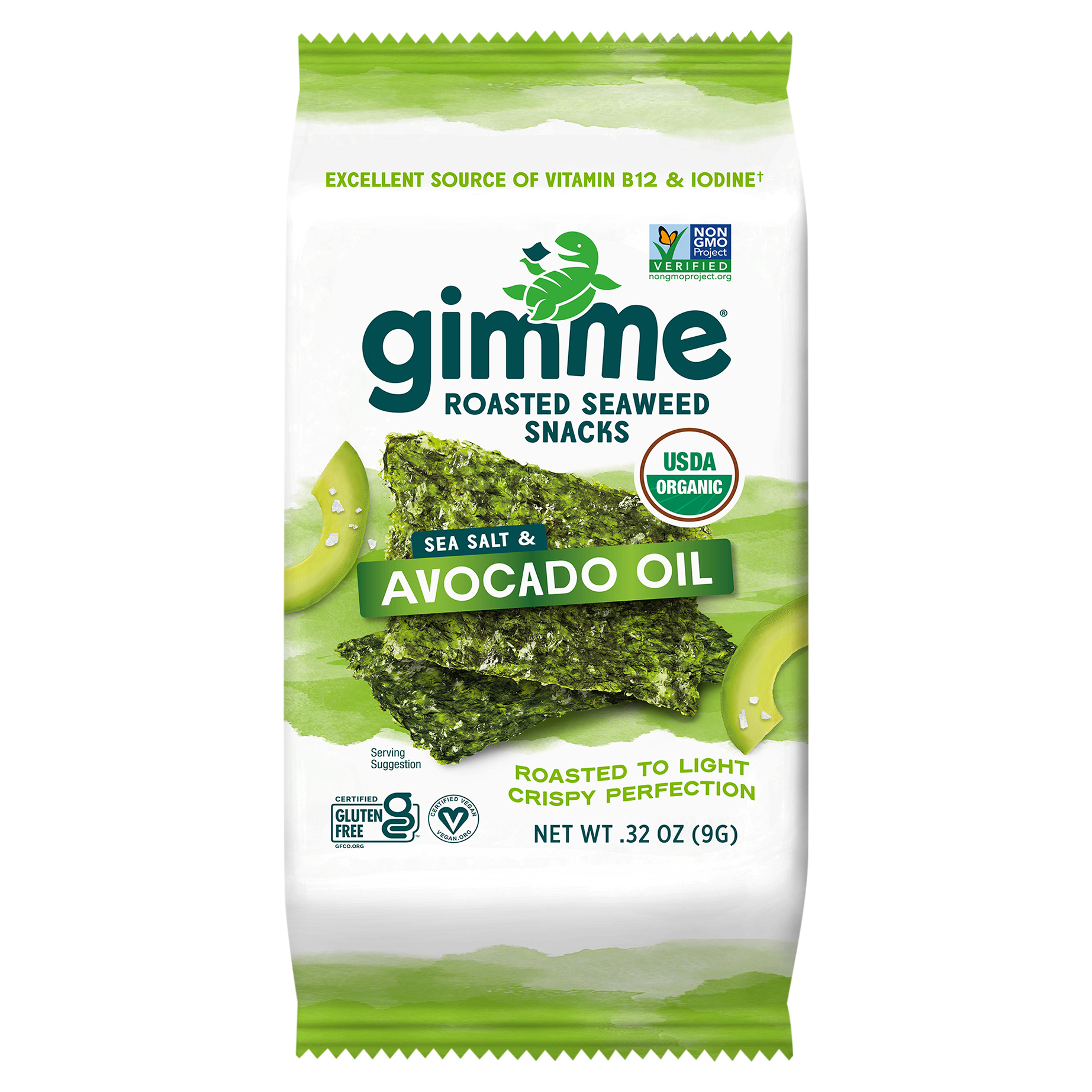 Seaweed Snacks, Roasted, Sea Salt & Avocado Oil