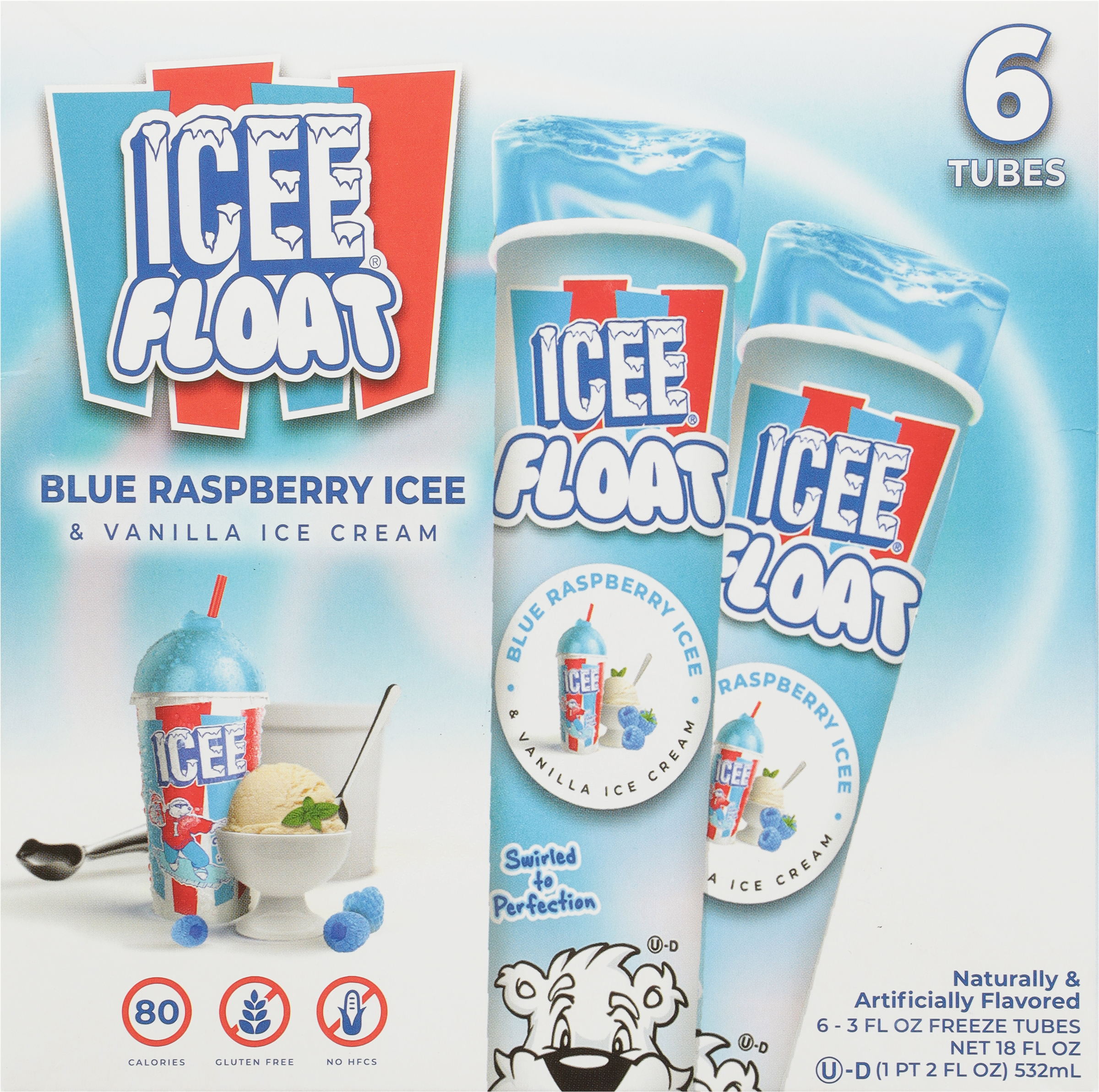 Freeze Tubes, Blue Raspberry Icee & Vanilla Ice Cream