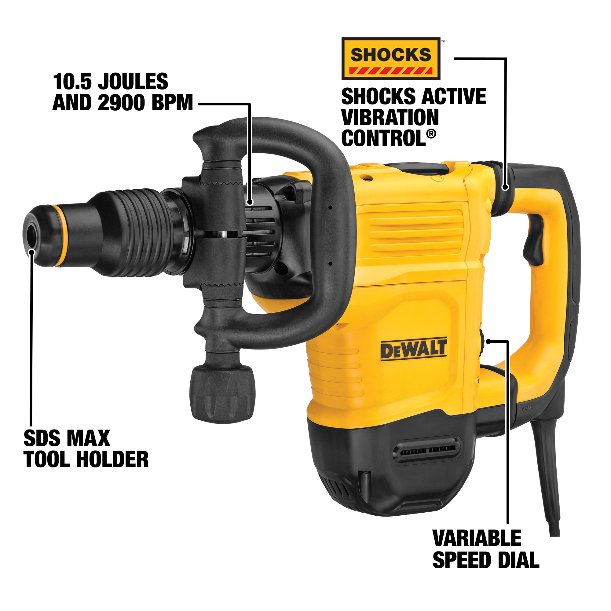 Dewalt demolition hammer discount sds max with shocks