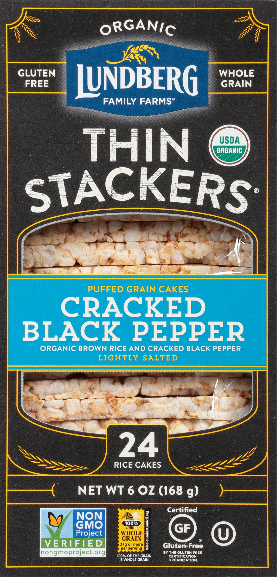 Rice Cakes, Organic, Cracked Black Pepper, Lightly Salted