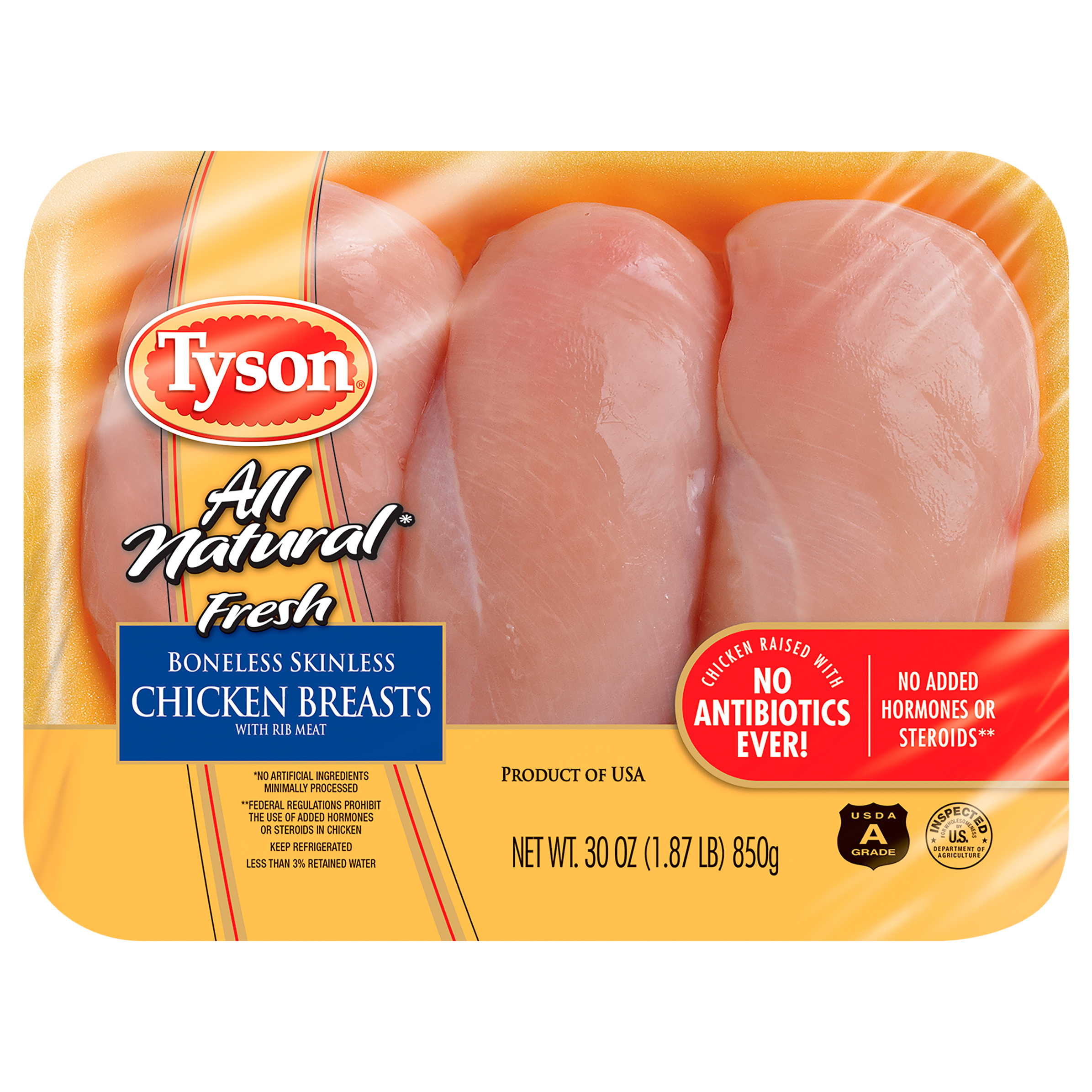 Tyson Fresh Skinless Boneless Chicken Breasts 30 Oz
