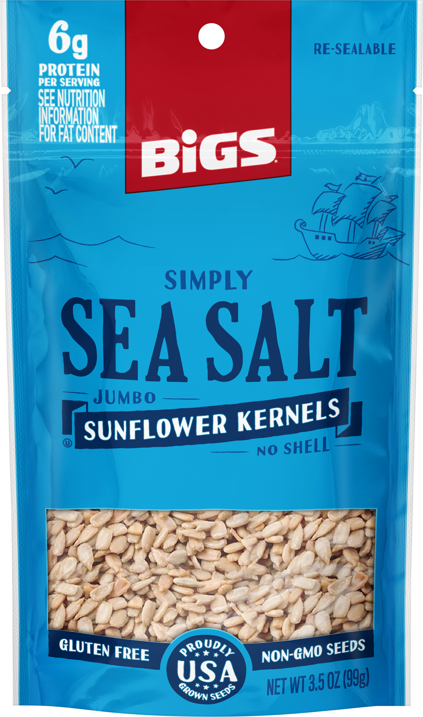 Sunflower Kernels, No Shell, Simply Sea Salt, Jumbo