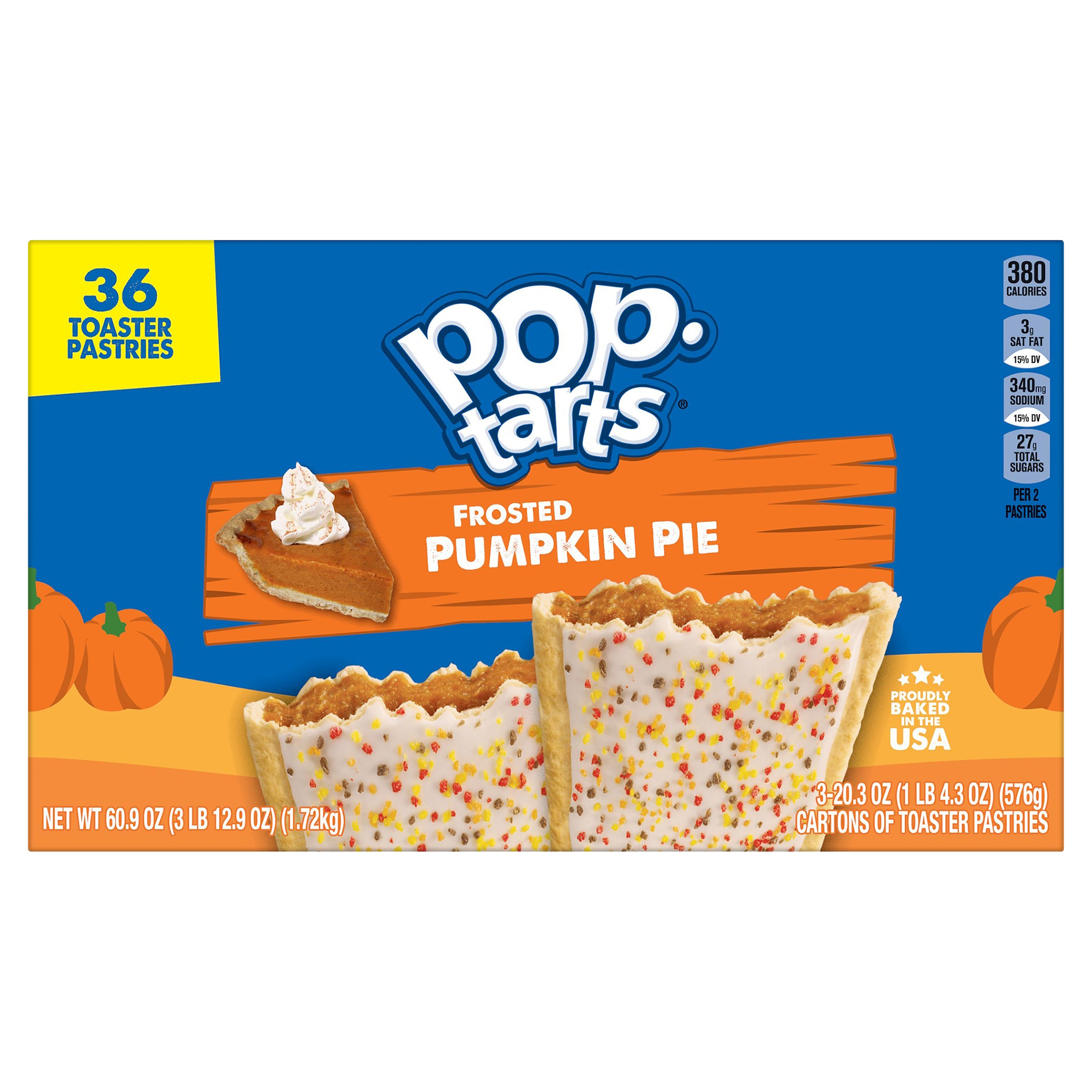 Pop-tarts Frosted Pumpkin Pie Toaster Pastries 36 Toaster Pastries
