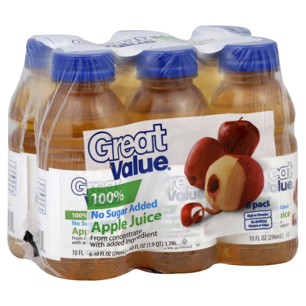 Great Value 100% Juice 6 Ea
