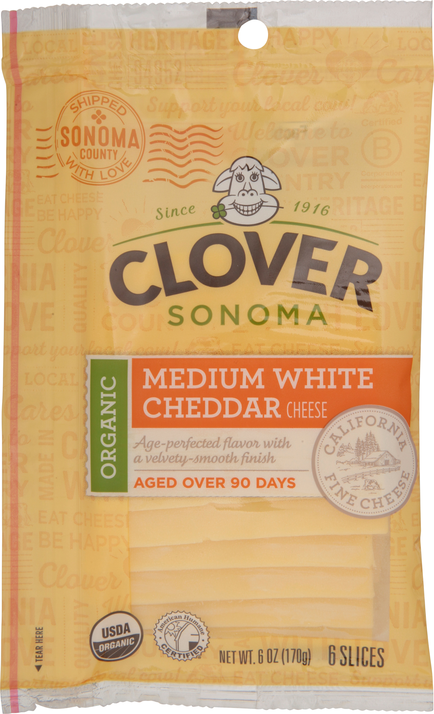 Cheese, Organic, Medium White Cheddar