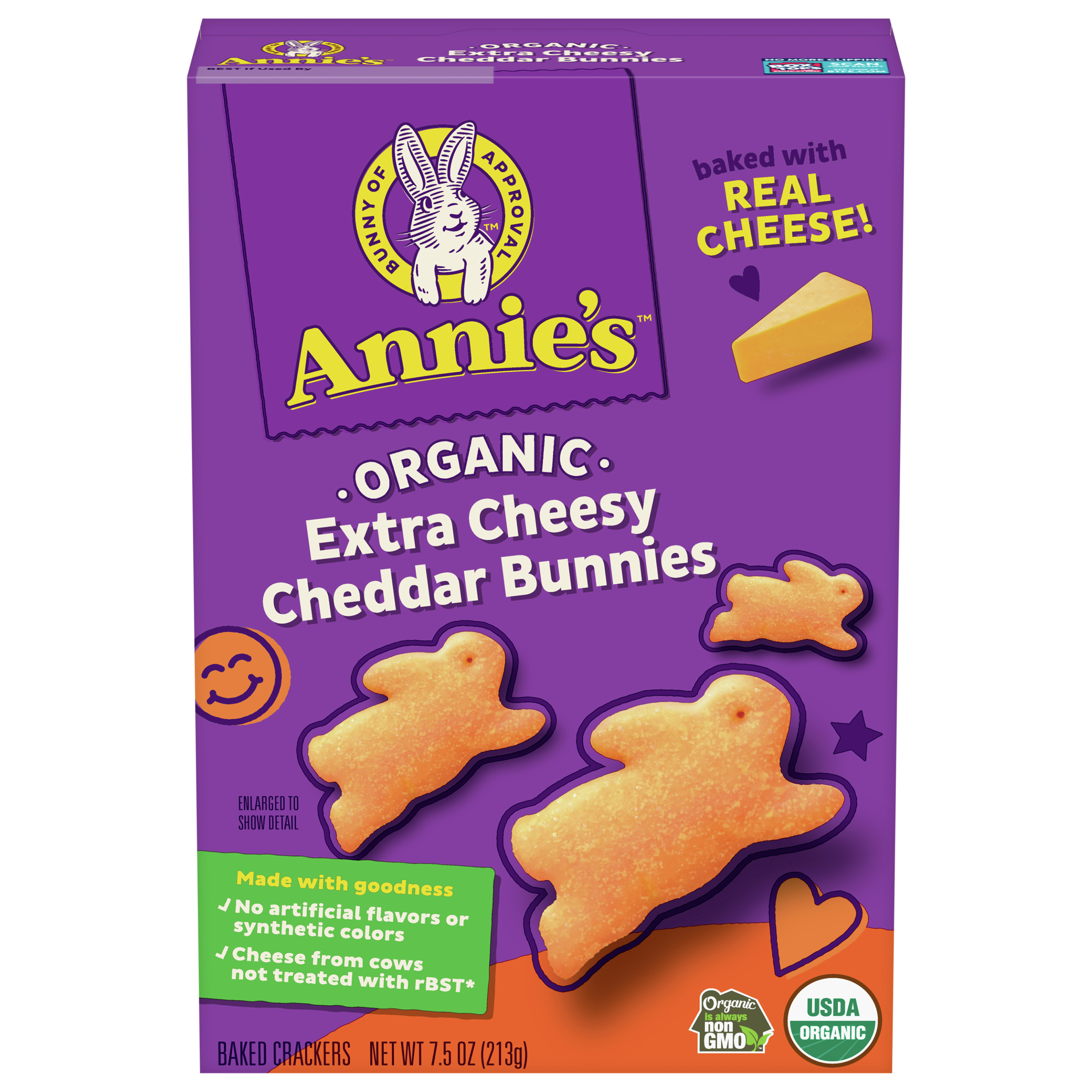 Baked Crackers, Extra Cheesy Cheddar Bunnies, Organic