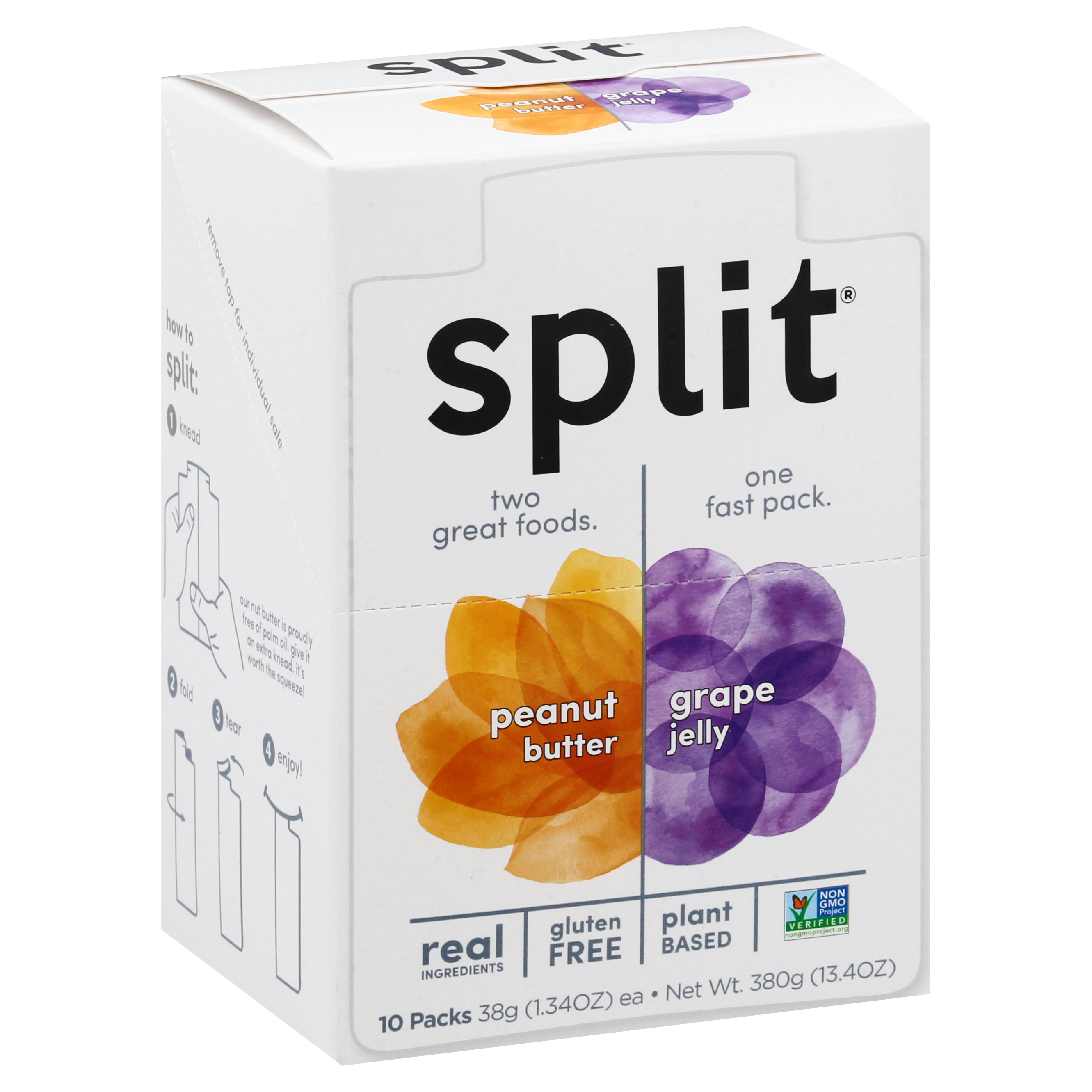 Split 10 Packs Peanut Grape Butter & Jelly 10 Ea