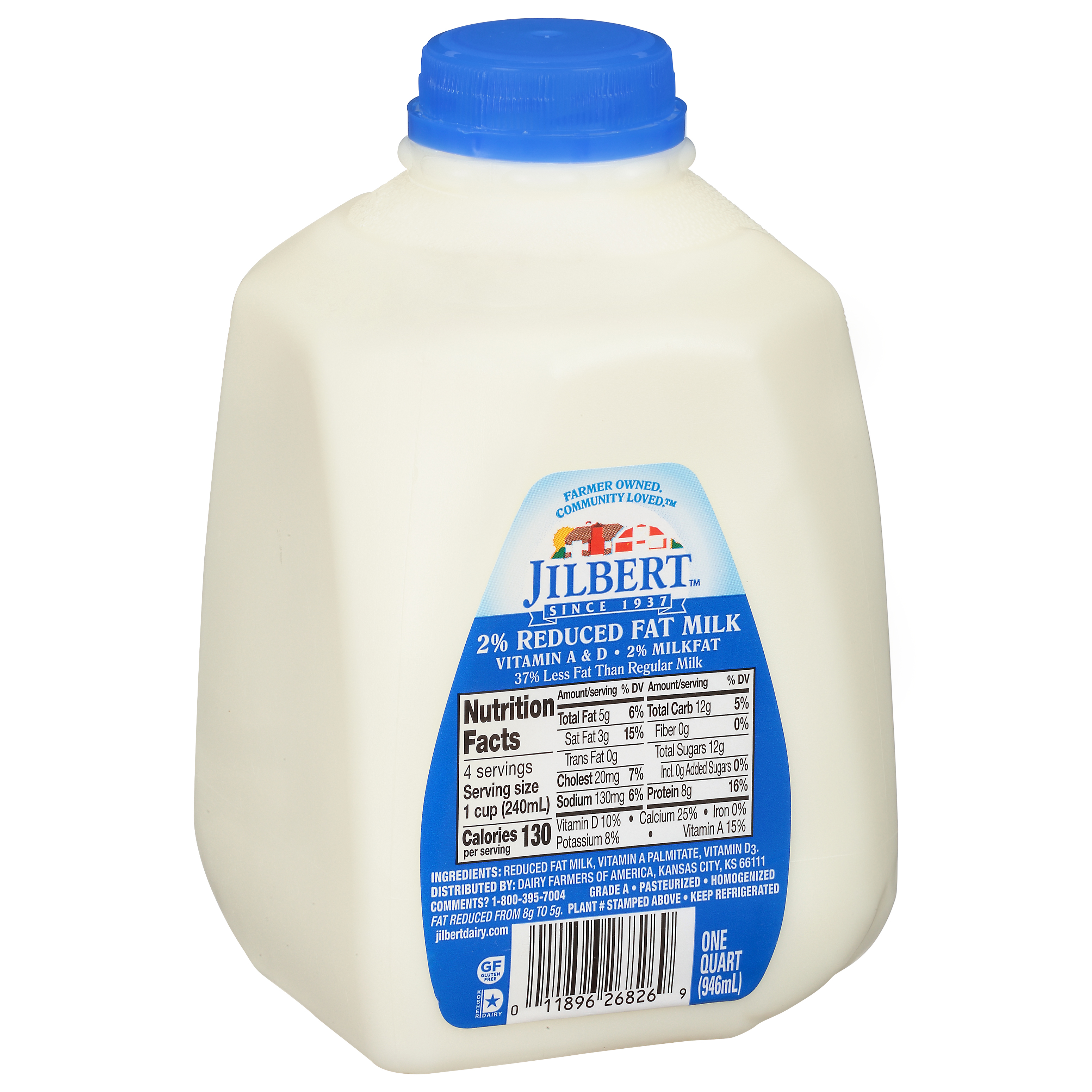 Jilbert 2% Reduced Fat Milk 1 Qt