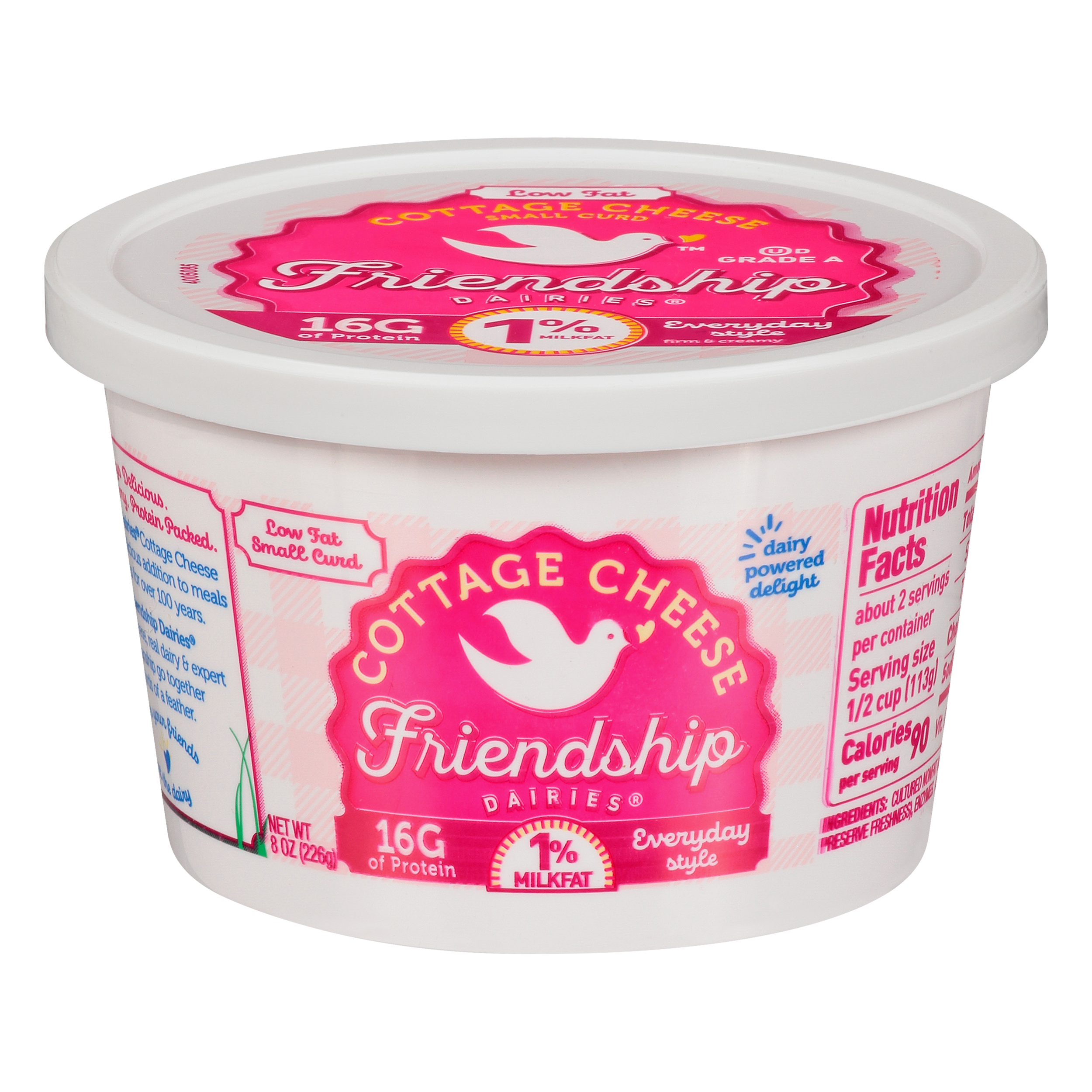 Friendship Dairies Low Fat 1% Milkfat Everyday Style Small Curd Cottage Cheese 8