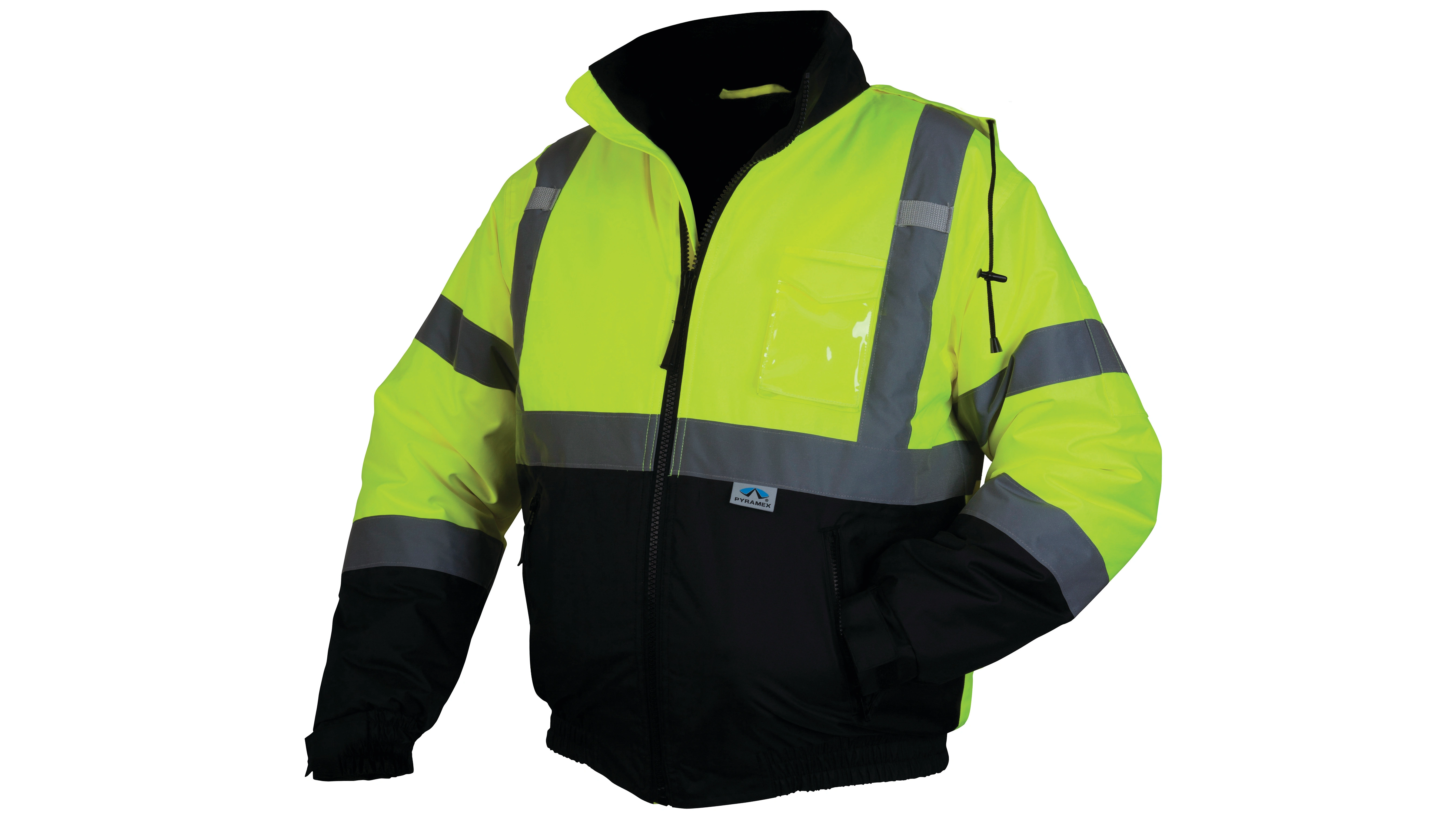 Pyramex RJ32 Series Large Hi-Vis Lime Winter Wear Bomber Jacket with Quilted Lining