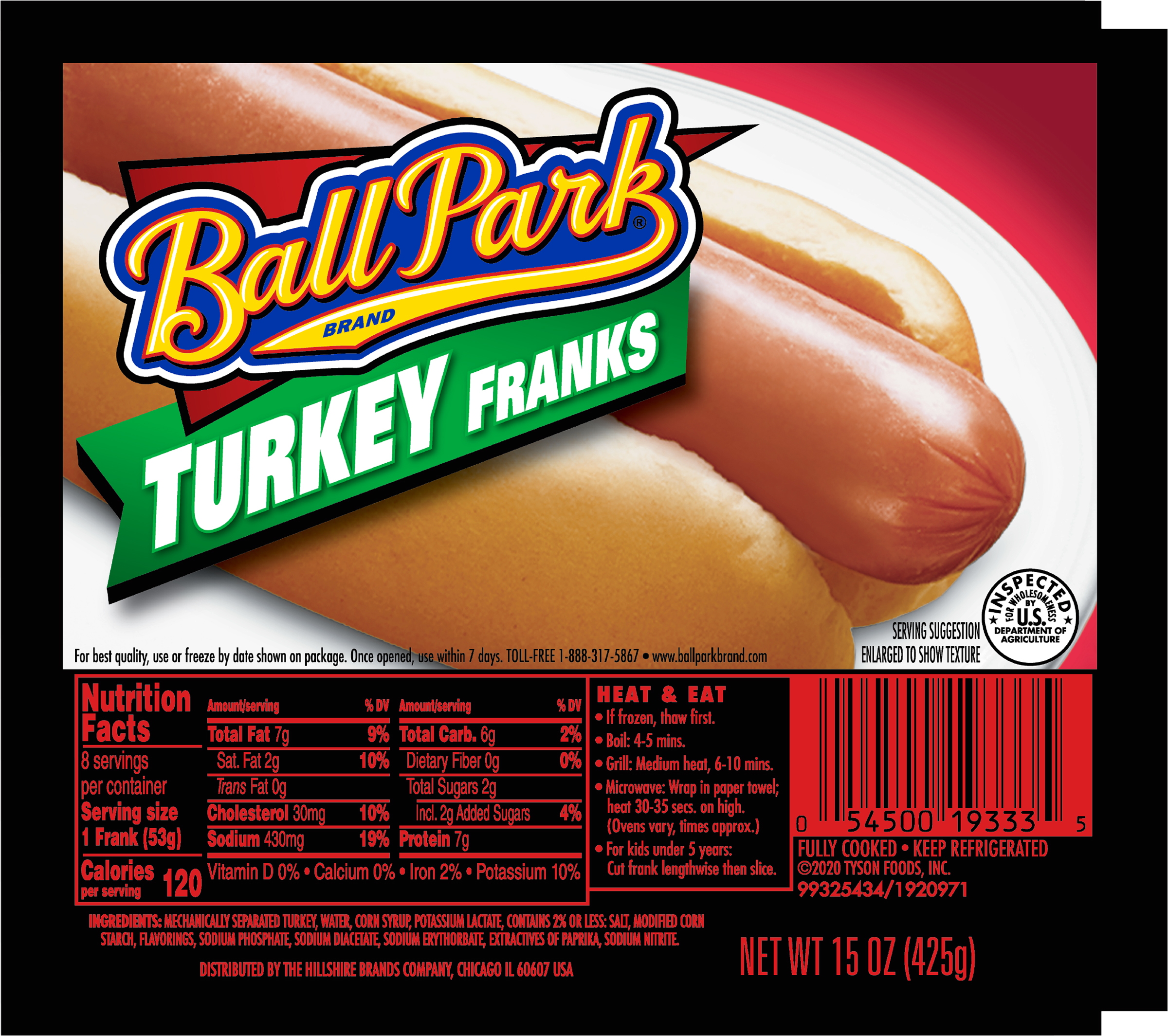 Calories In Turkey Franks From Ball Park