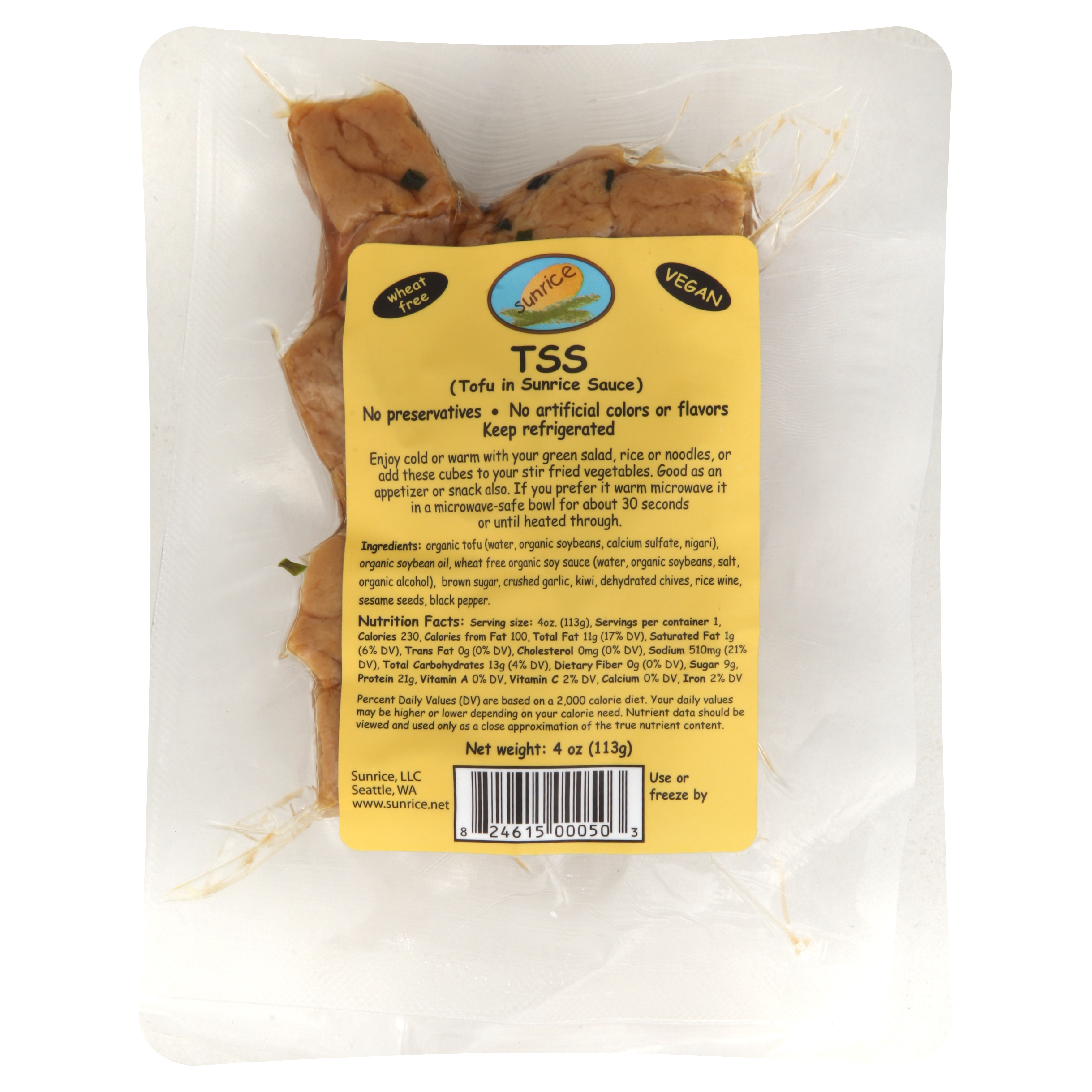 Sunrice Tofu 4 Oz
