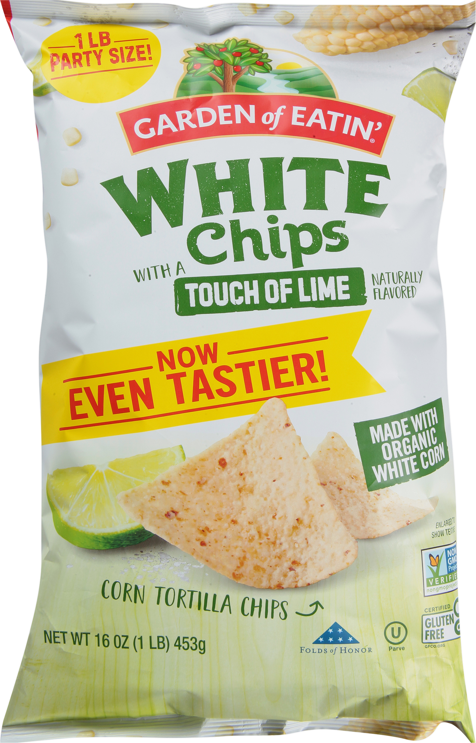 Corn Tortilla Chips, White Chips with a Touch of Lime, Party Size
