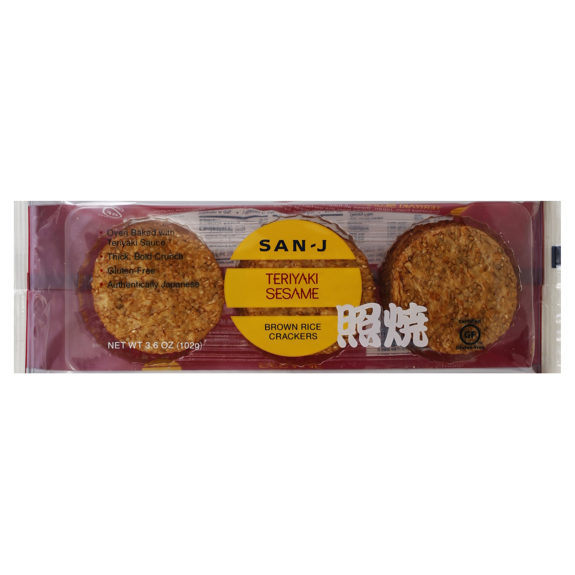 San-j Brown Rice Crackers 3.6 Oz