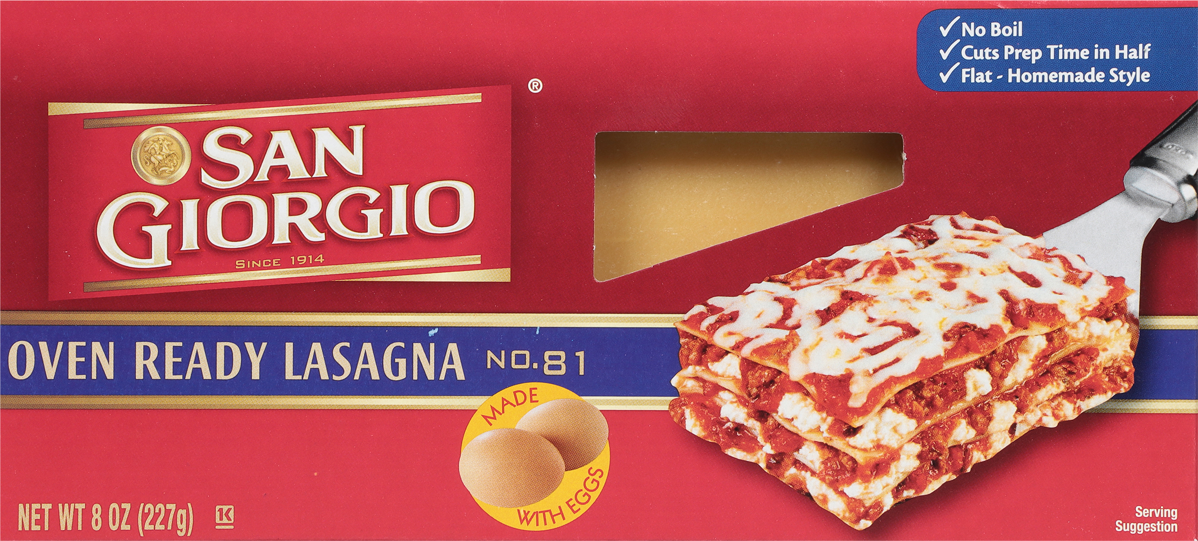 Lasagna, Oven Ready, No. 81