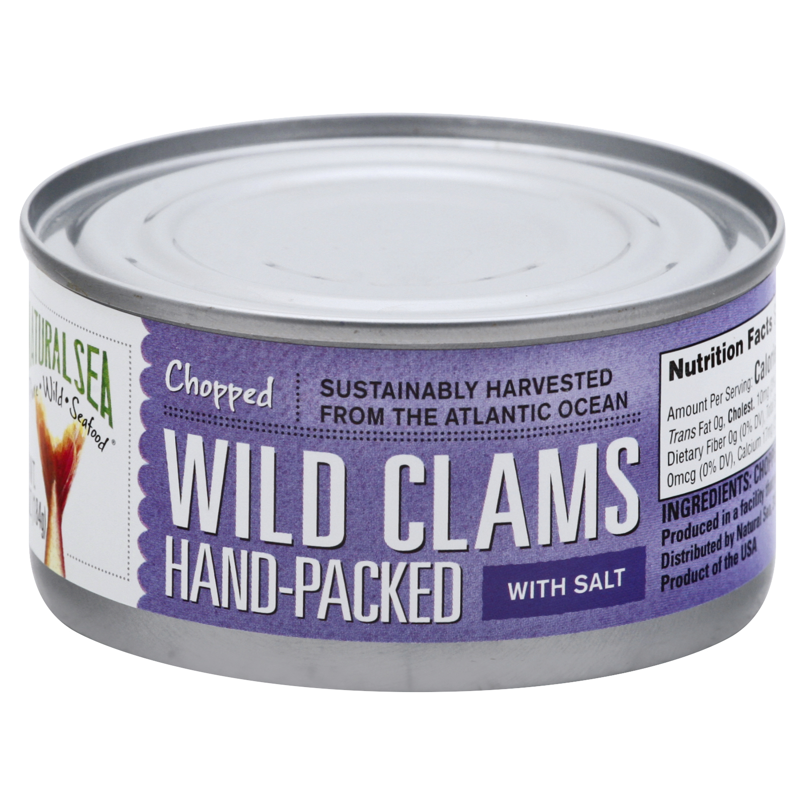 Natural Sea Hand-packed With Salt Wild Clams 6.5 Oz