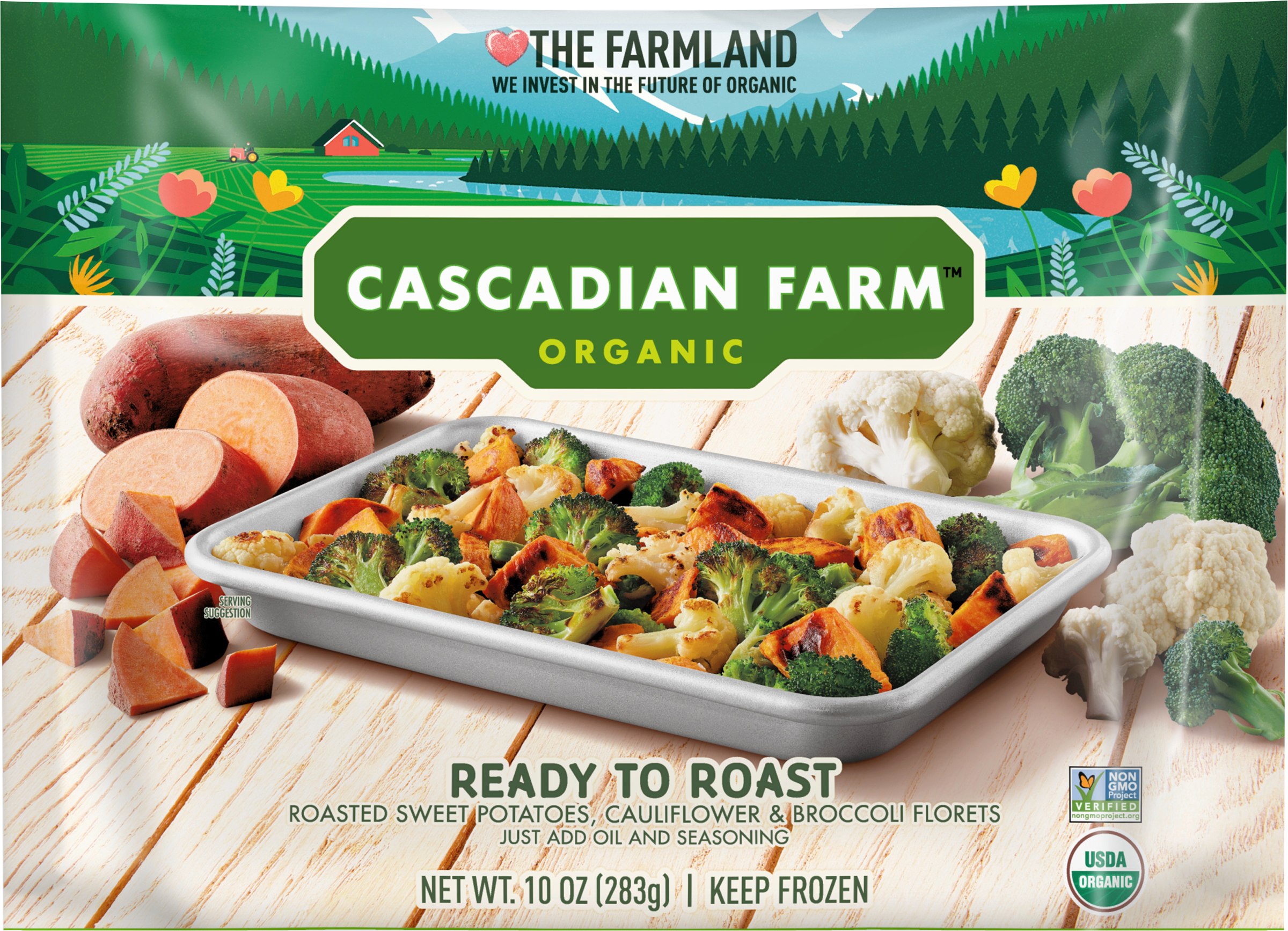Sweet Potatoes, Cauliflower & Broccoli Florets, Organic, Roasted