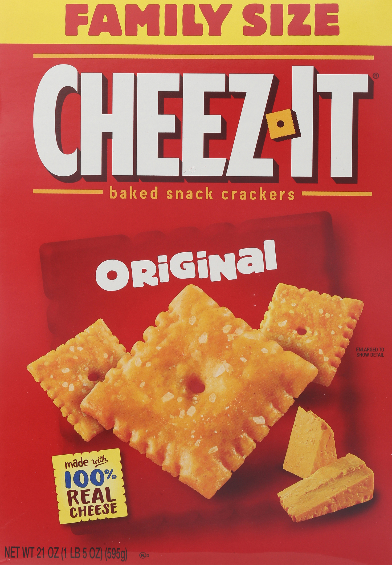 Calories in Snack Crackers, Original, Baked, Family Size from CheezIt