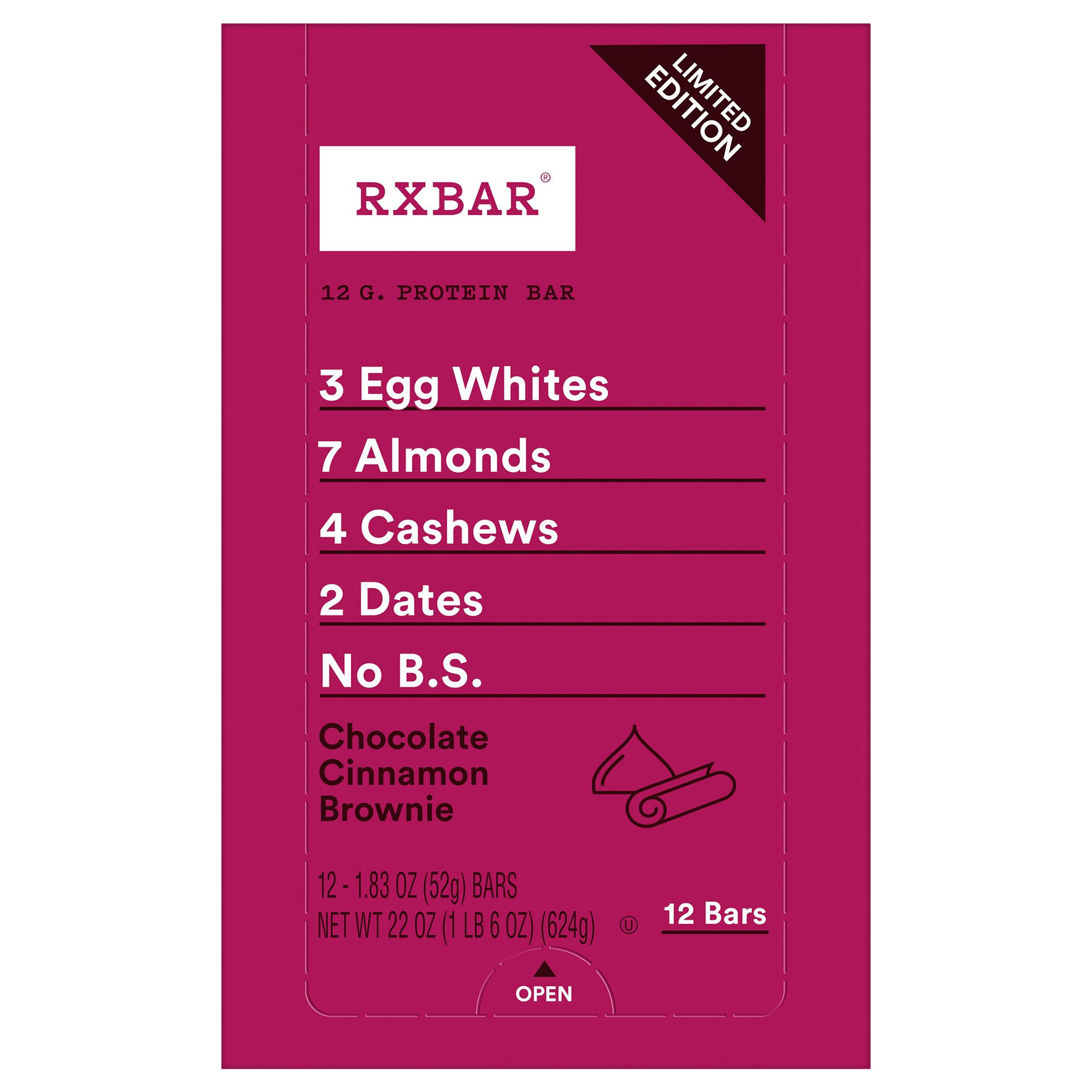 Rxbar Chocolate Cinnamon Brownie 12 - 1.83 Oz Bars