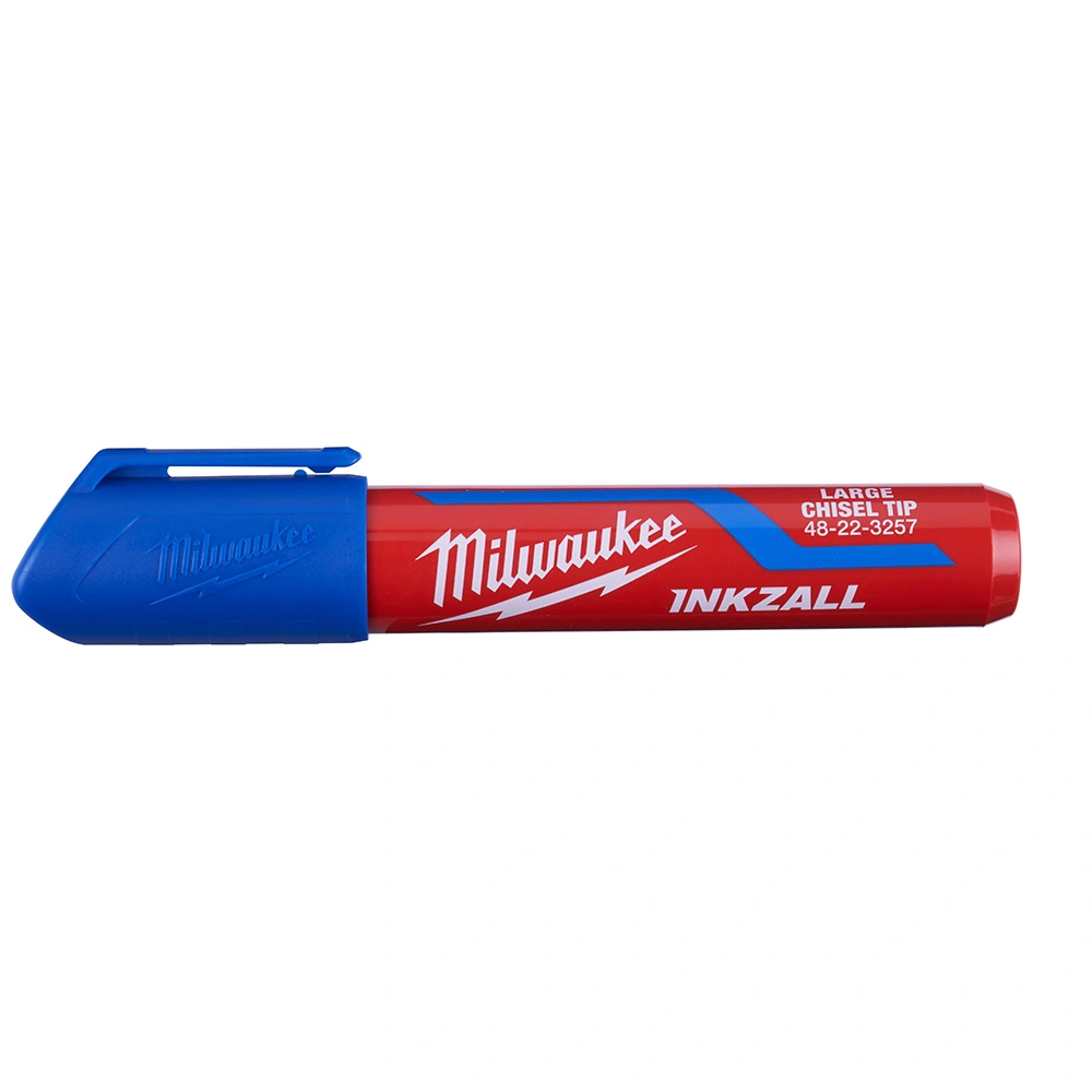 INKZALL Large Chisel Tip Blue Marker