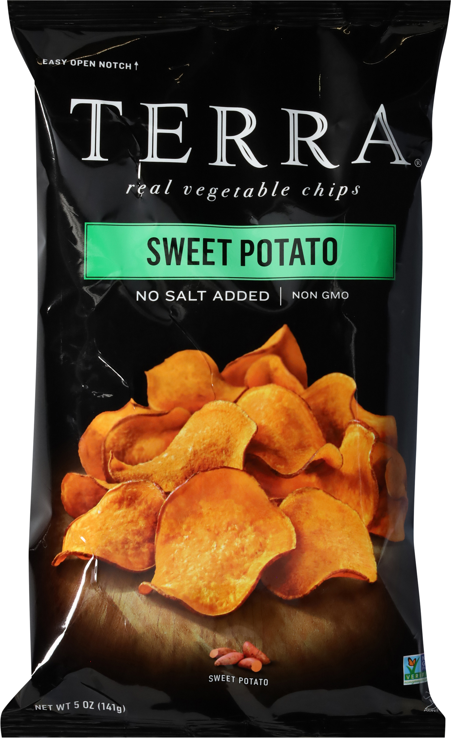 Vegetable Chips, Real, Sweet Potato, No Salt Added