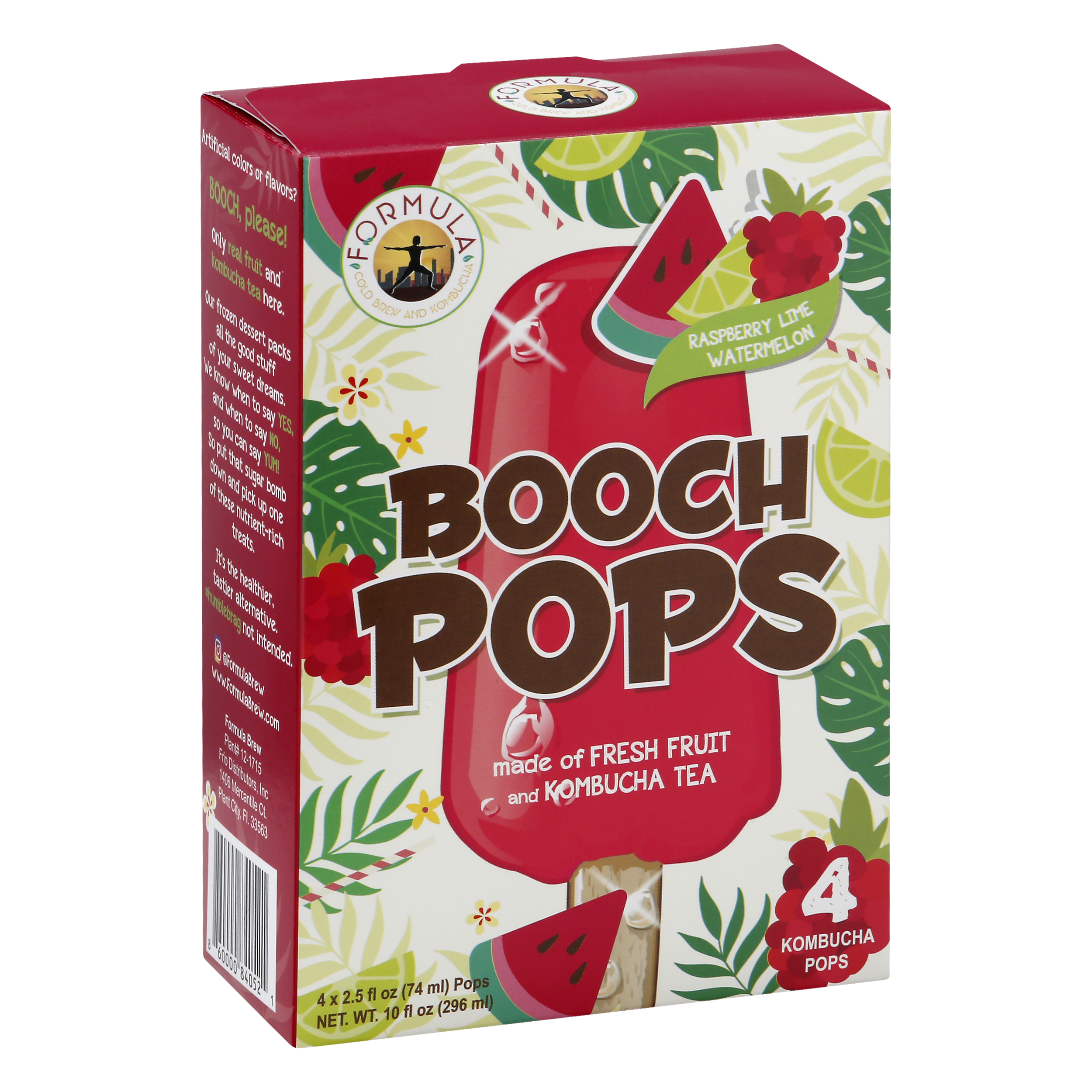 Formula Raspberry Lime Watermelon Booch Pops 4 Ea