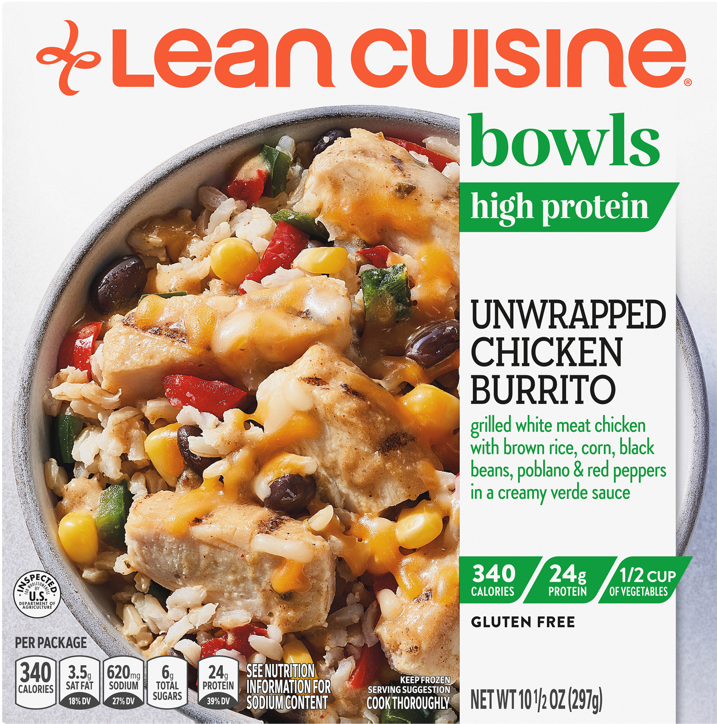 Unwrapped Chicken Burrito, High Protein